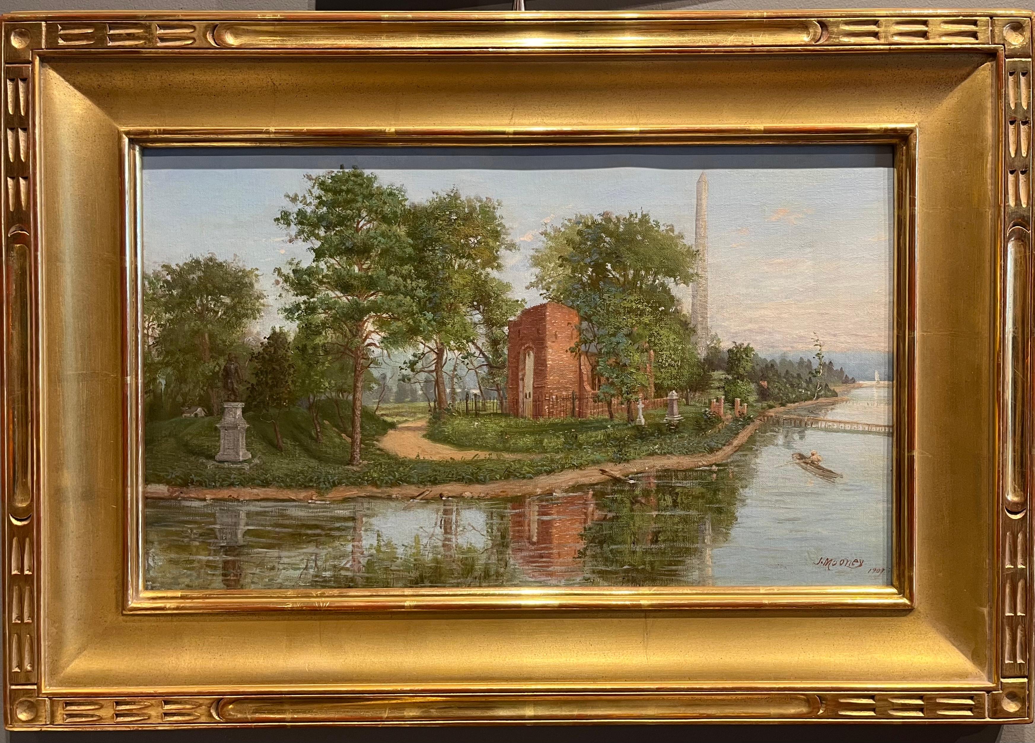 Landscape Painting di John A Mooney - Jamestown, Virginia Paesaggio