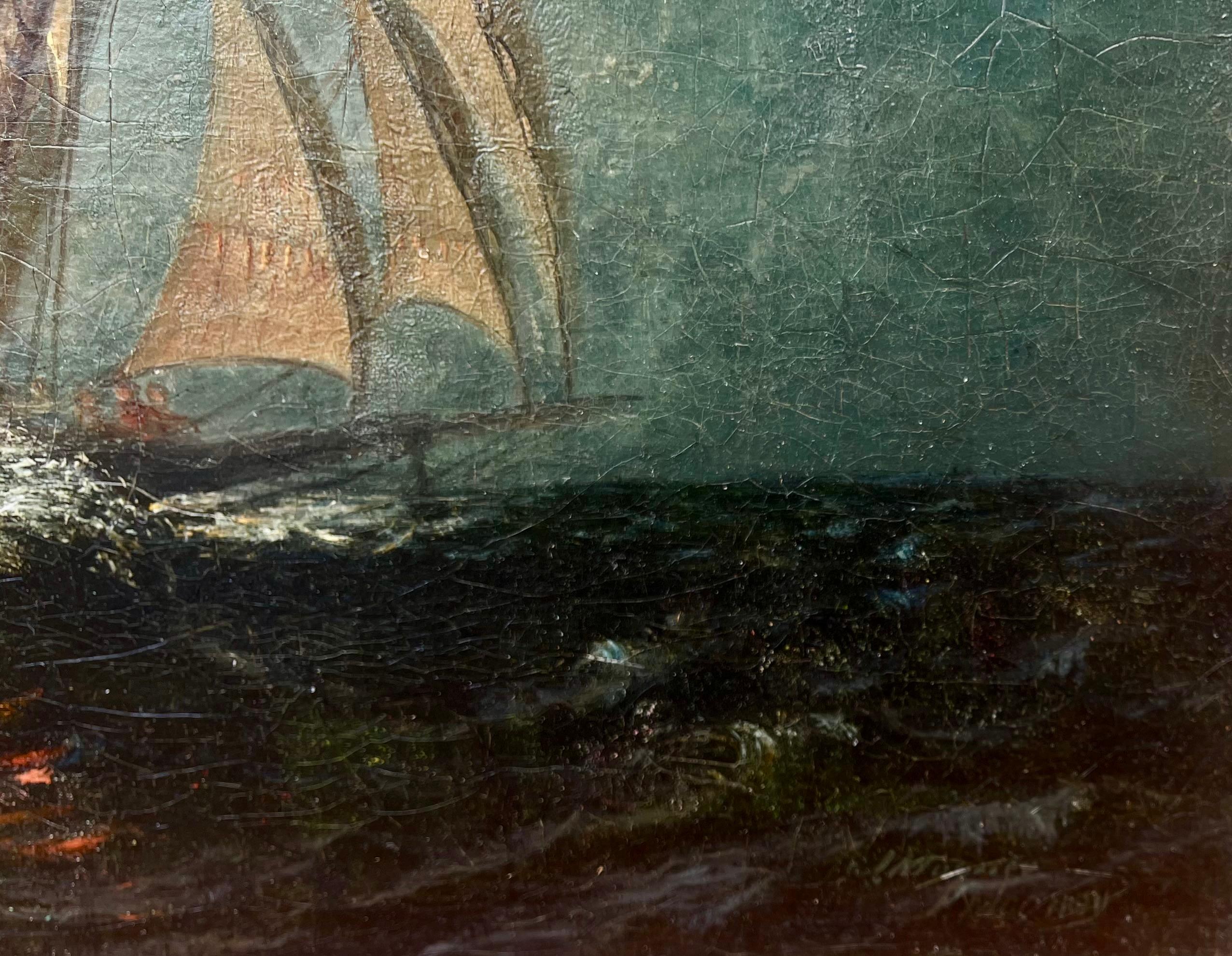 Sailing Through Lively Waters - Painting by John A Mooney