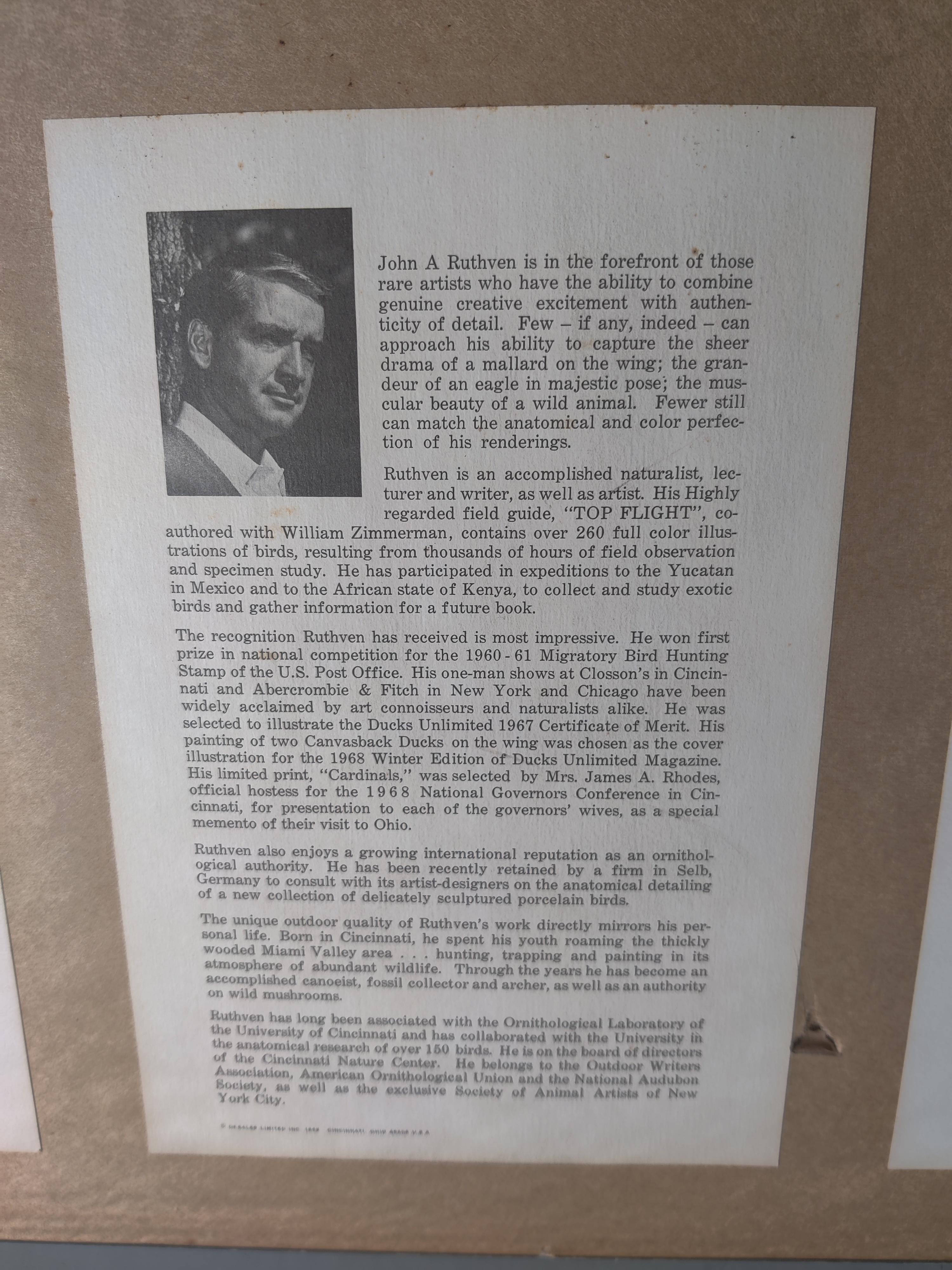 John A. Ruthven Firmado y Número de Cardenales en venta 4