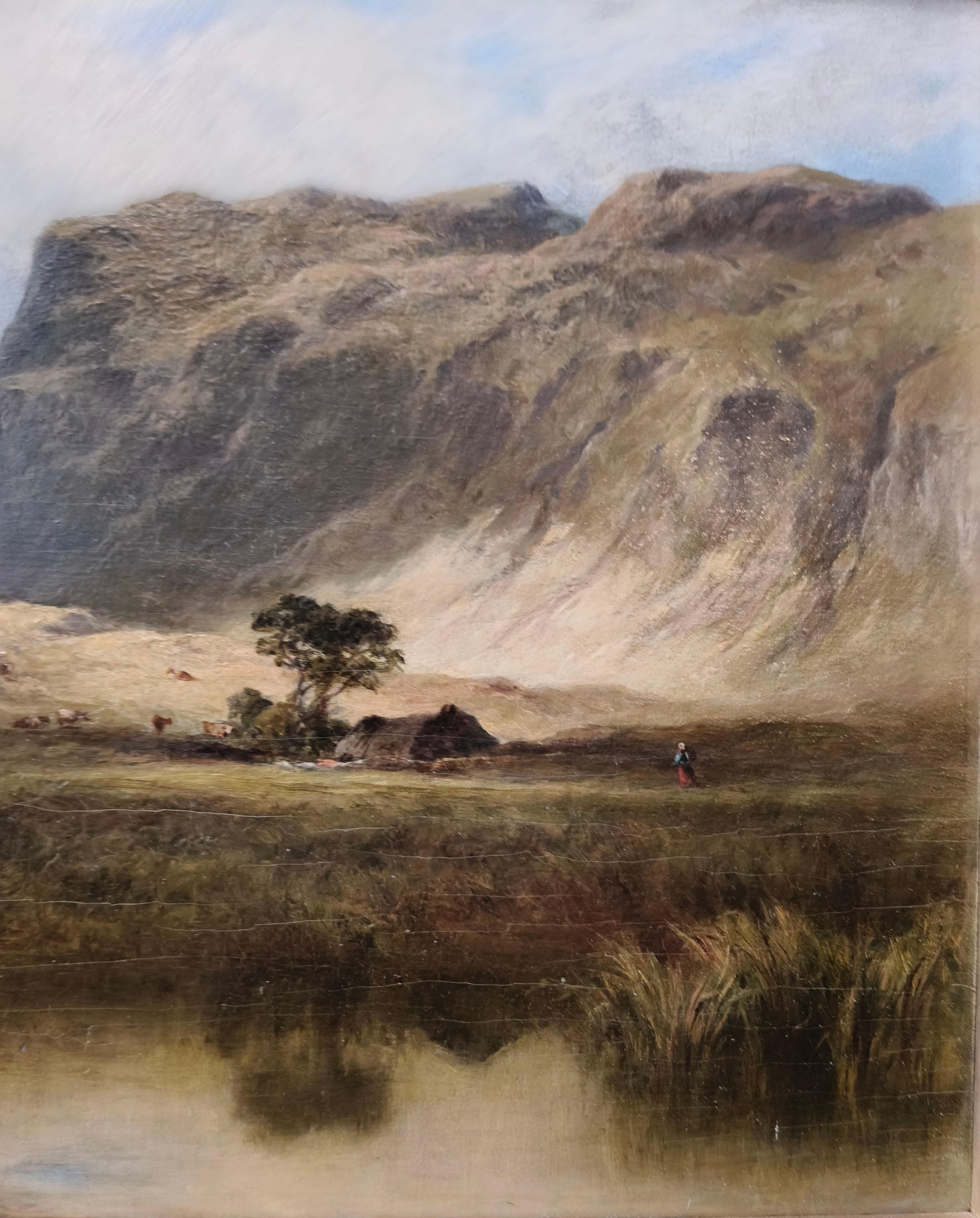 John Adam Houston 1884 Öl auf Karton Landschaftsgemälde (Holz) im Angebot