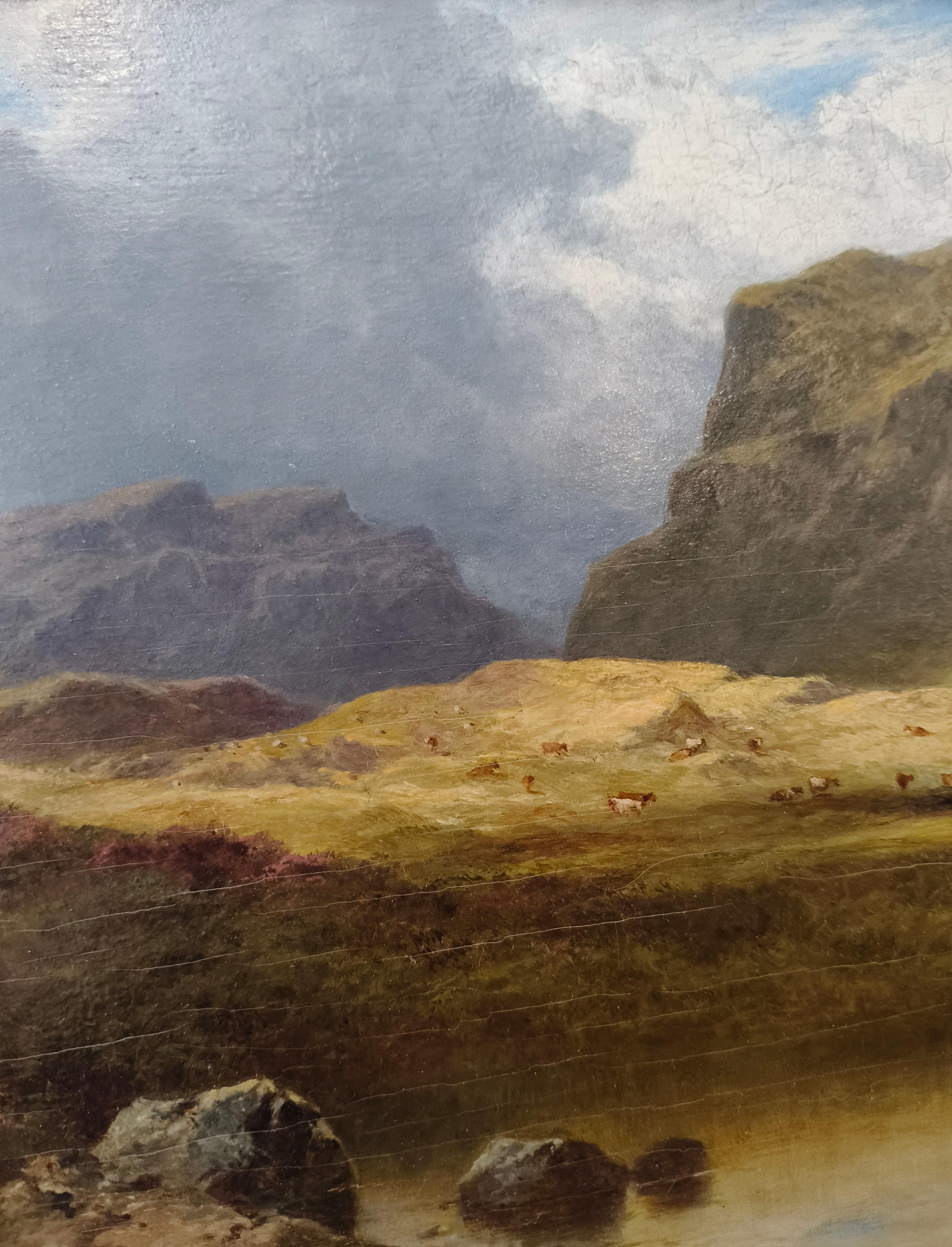 John Adam Houston 1884 Öl auf Karton Landschaftsgemälde im Angebot 1