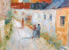 Spring Road, Impressionist Oil on Canvas Landscape by John Adamos Manol