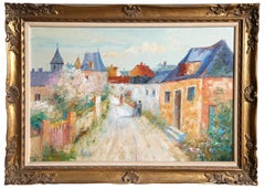Spring Road, Impressionist Oil on Canvas Landscape by John Adamos Manol