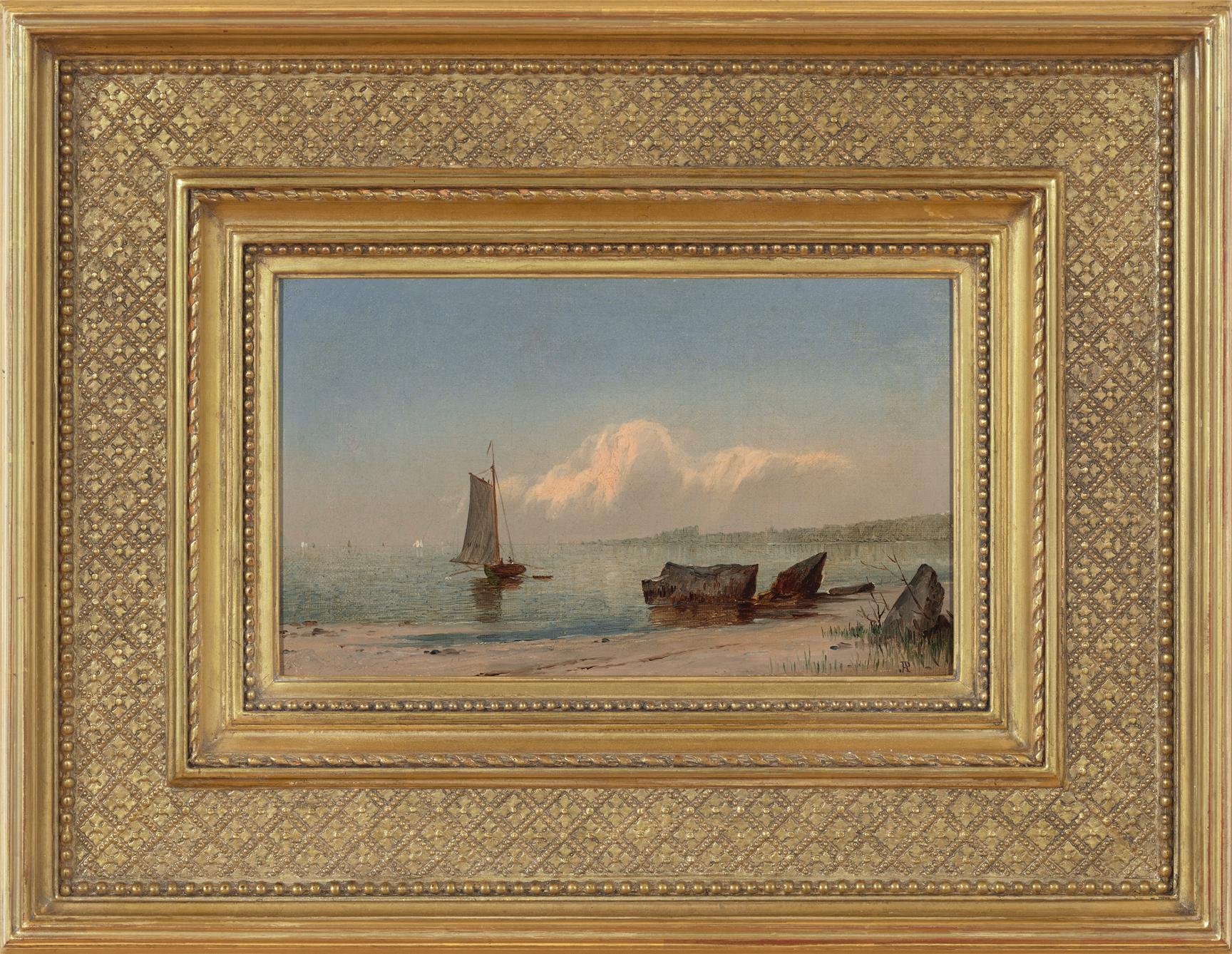 John Adams Parker Landscape Painting - Sailboats by the Shore