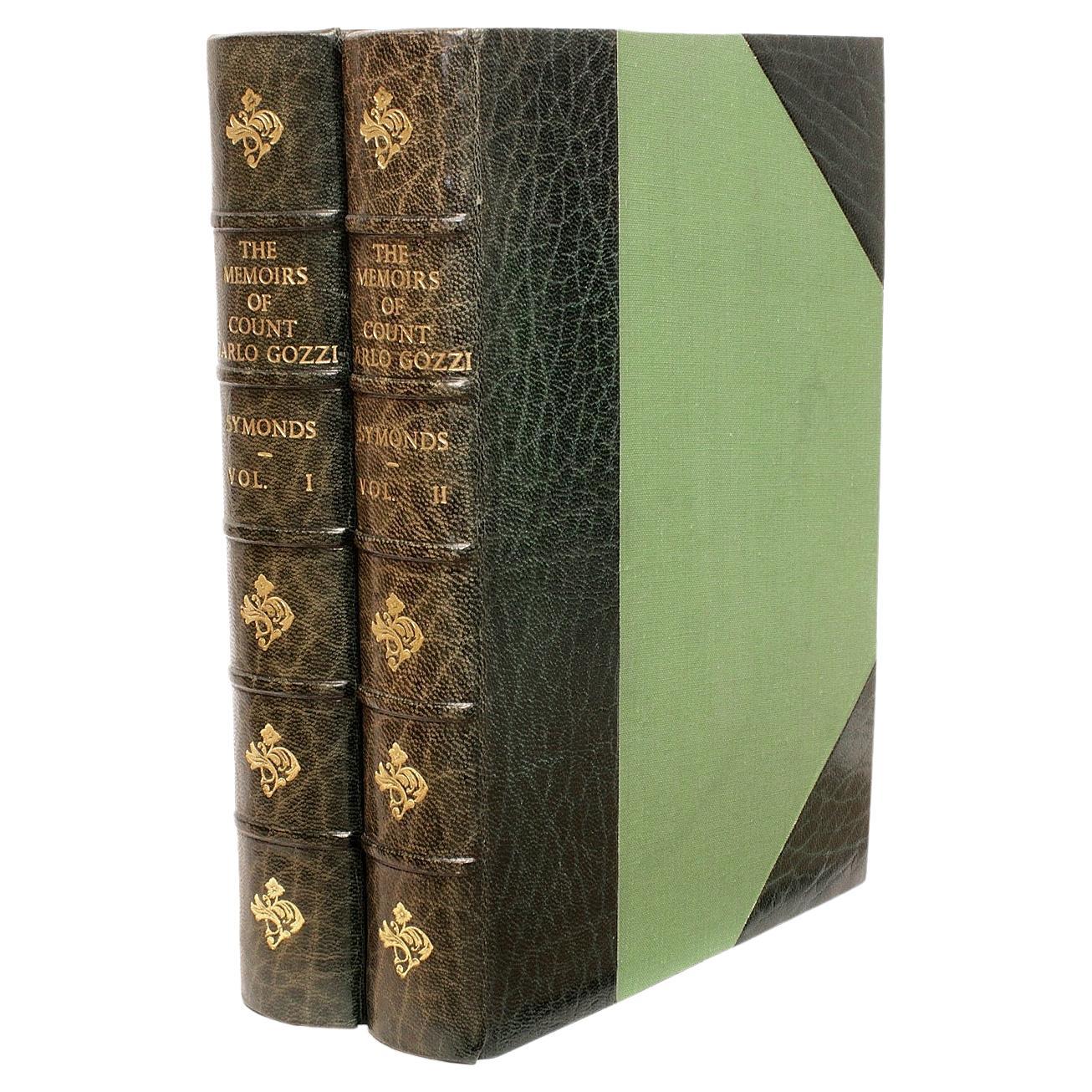 John Addington Symonds, the Memoirs of Count Carlo Gozzi, 1890, Leather Bound