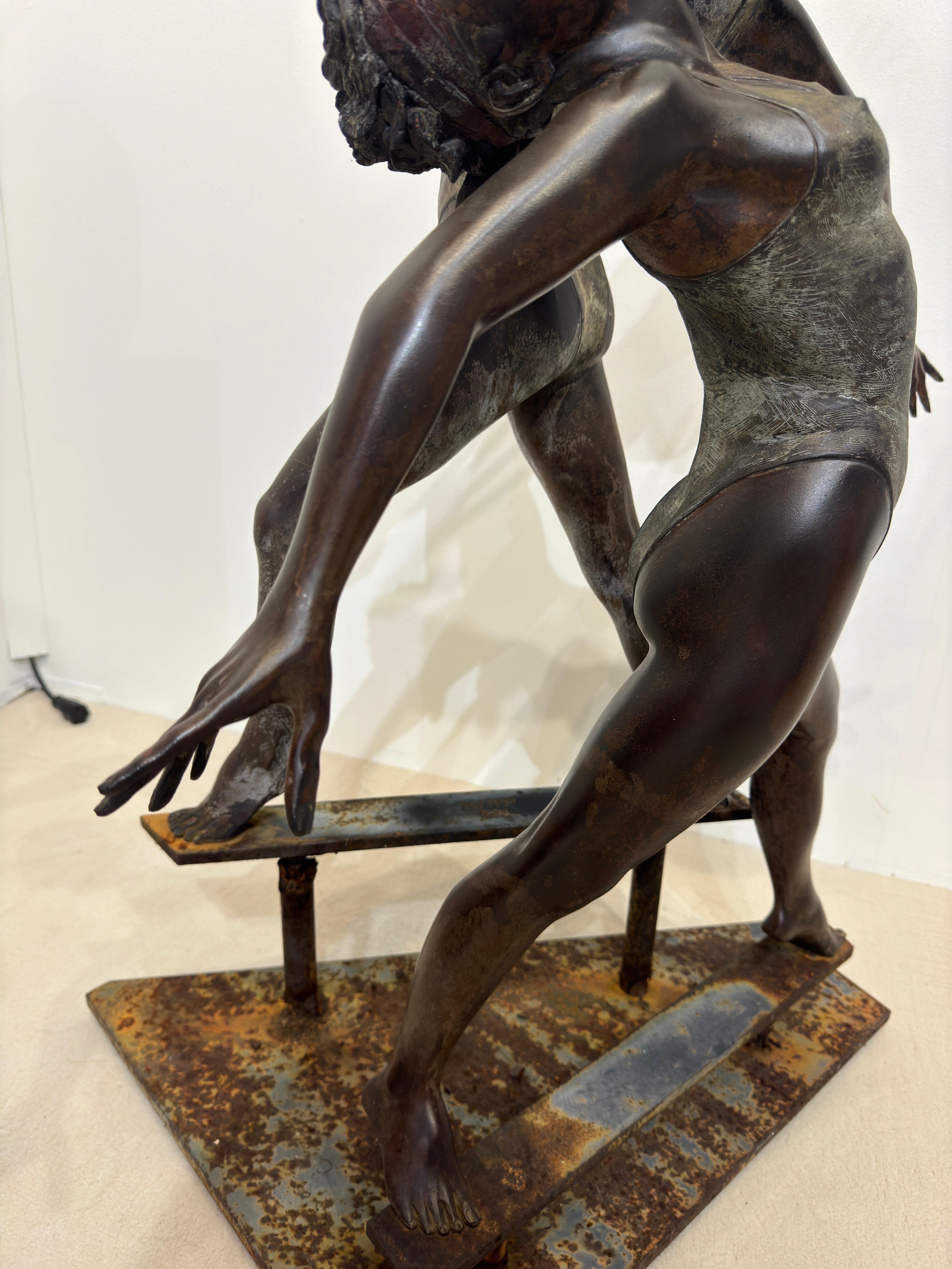 Two Dancers - Modern Sculpture by John Ake