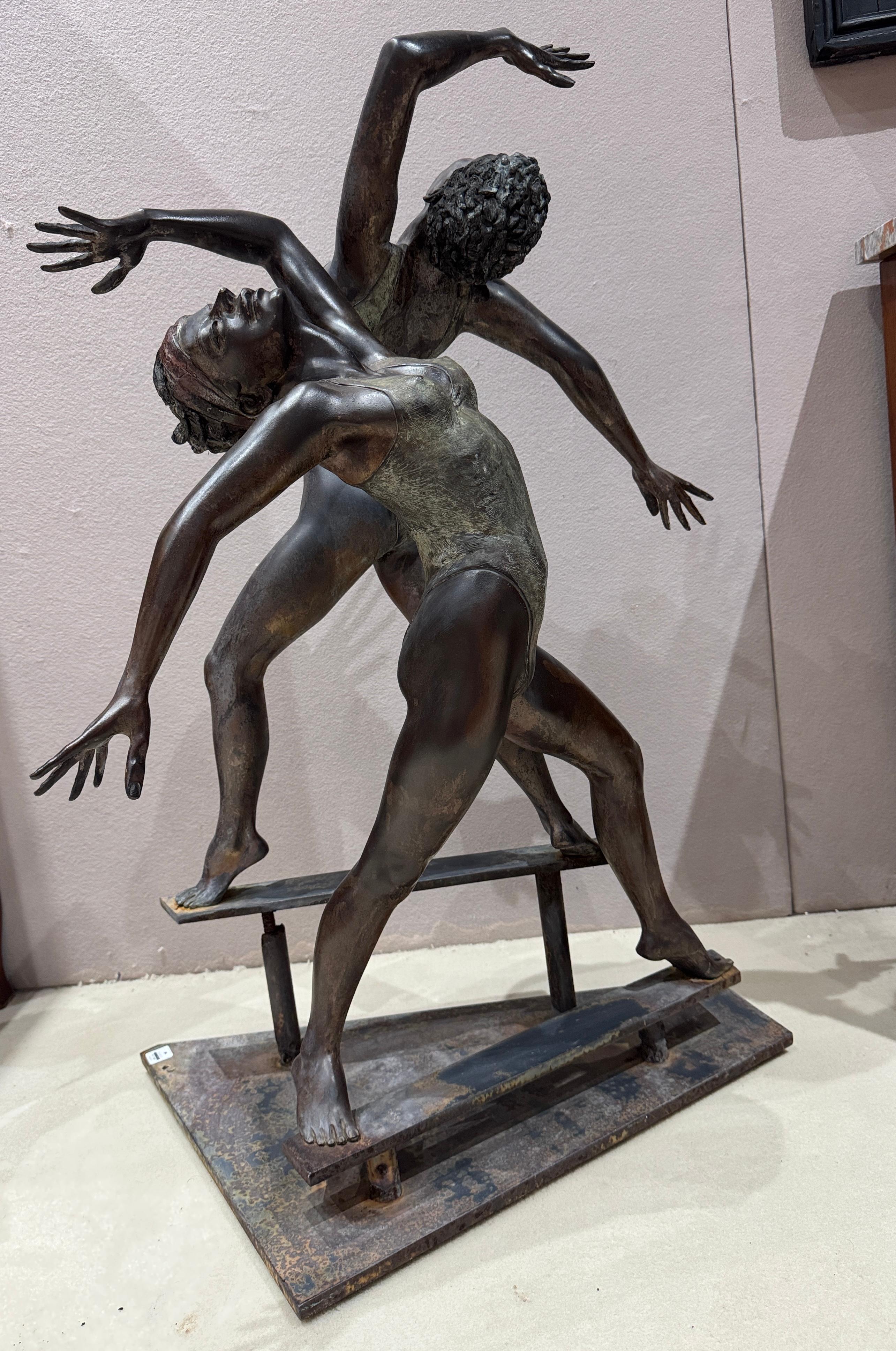 Two Dancers Garden Bronze Sculpture For Sale 3