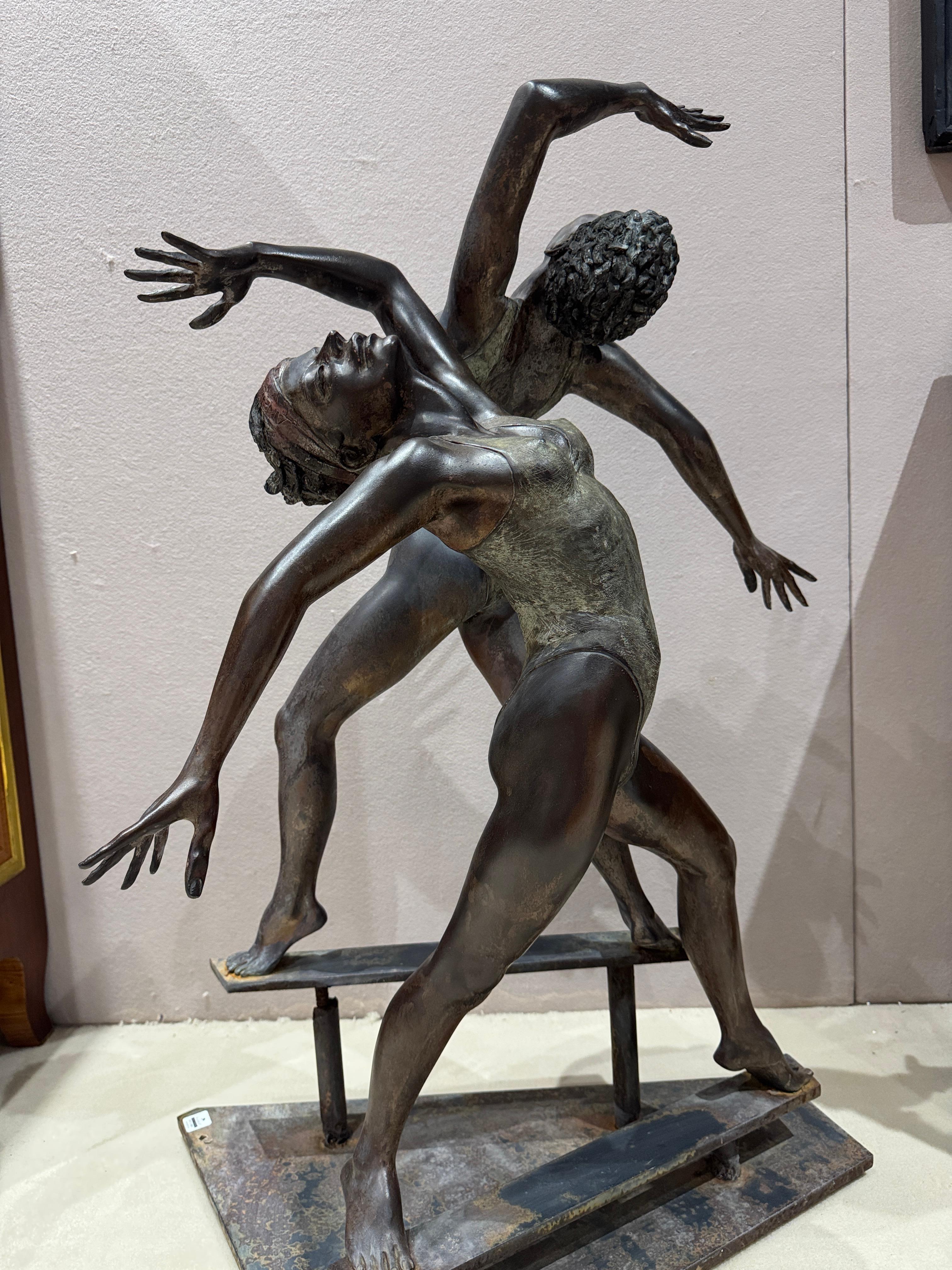 Two Dancers Garden Bronze Sculpture For Sale 4