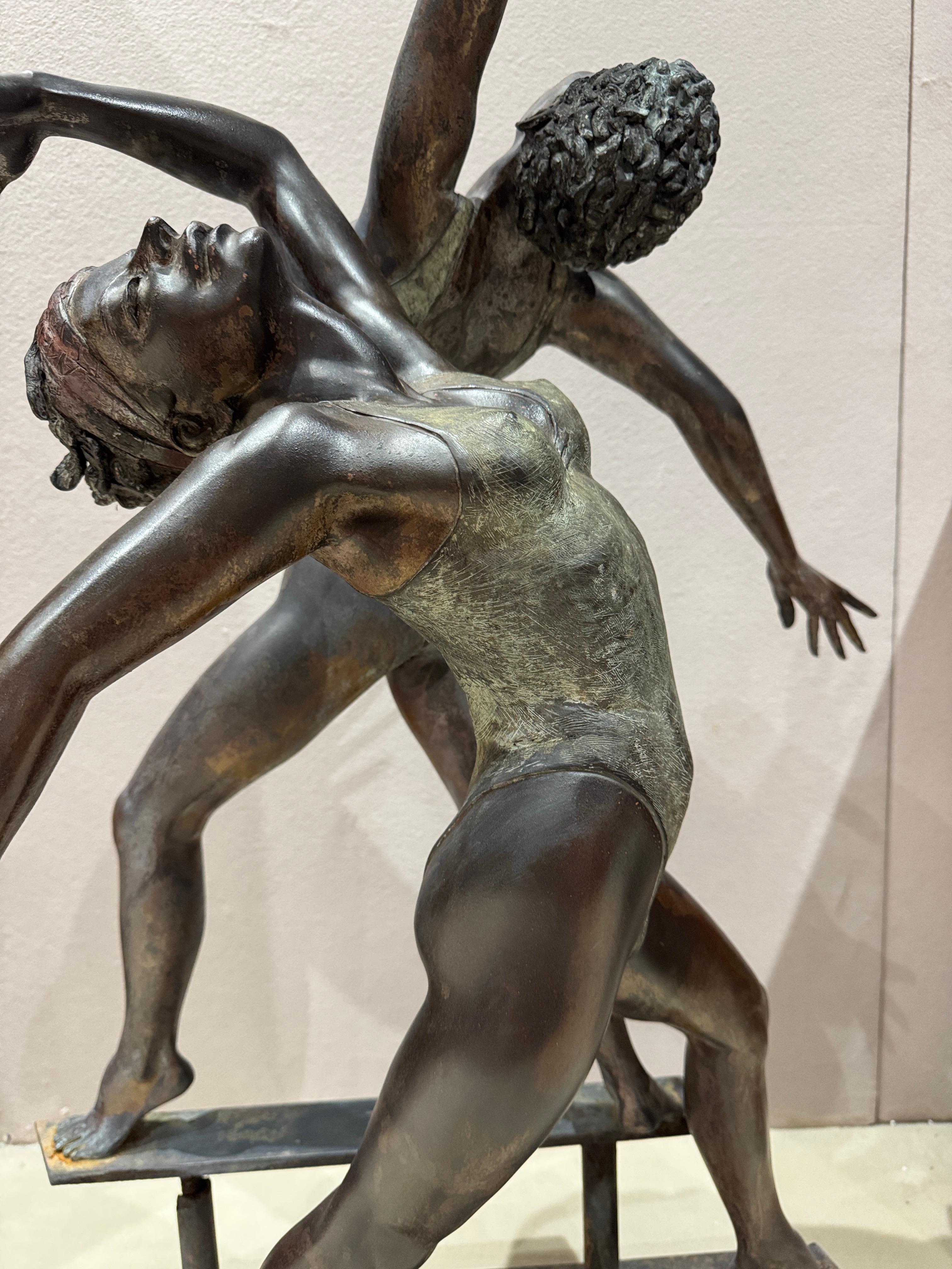 Two Dancers Garden Bronze Sculpture For Sale 5