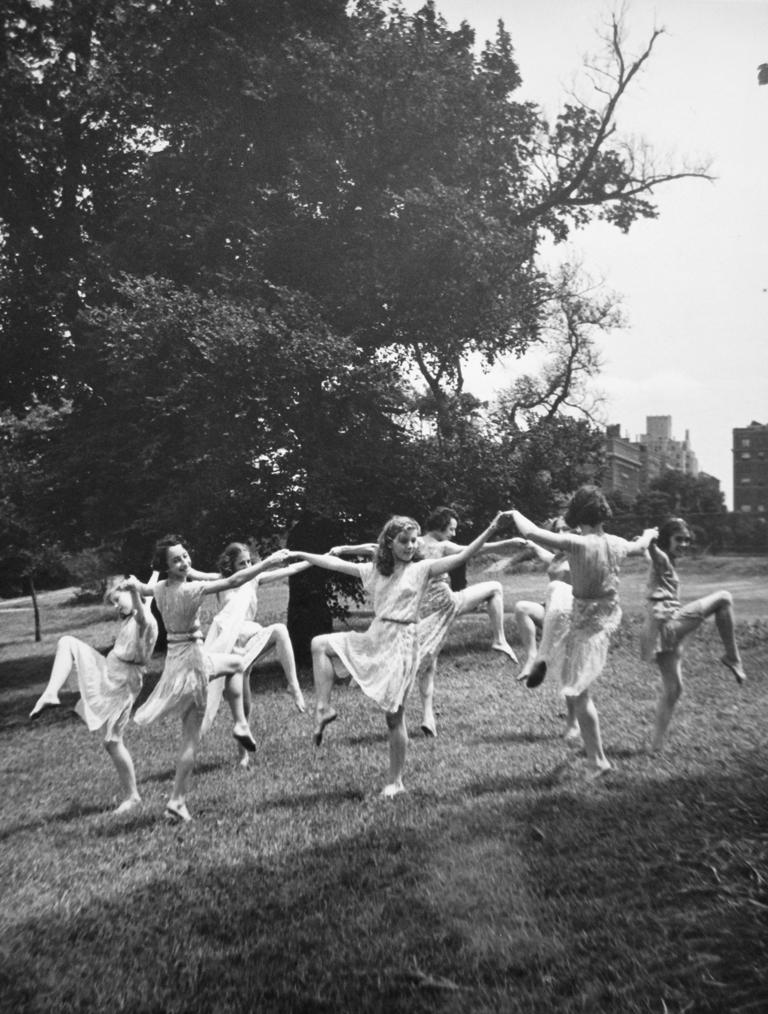 John Albok Black and White Photograph - Heckscher Foundation - Free Dance Instruction, Isadora Duncan Dance