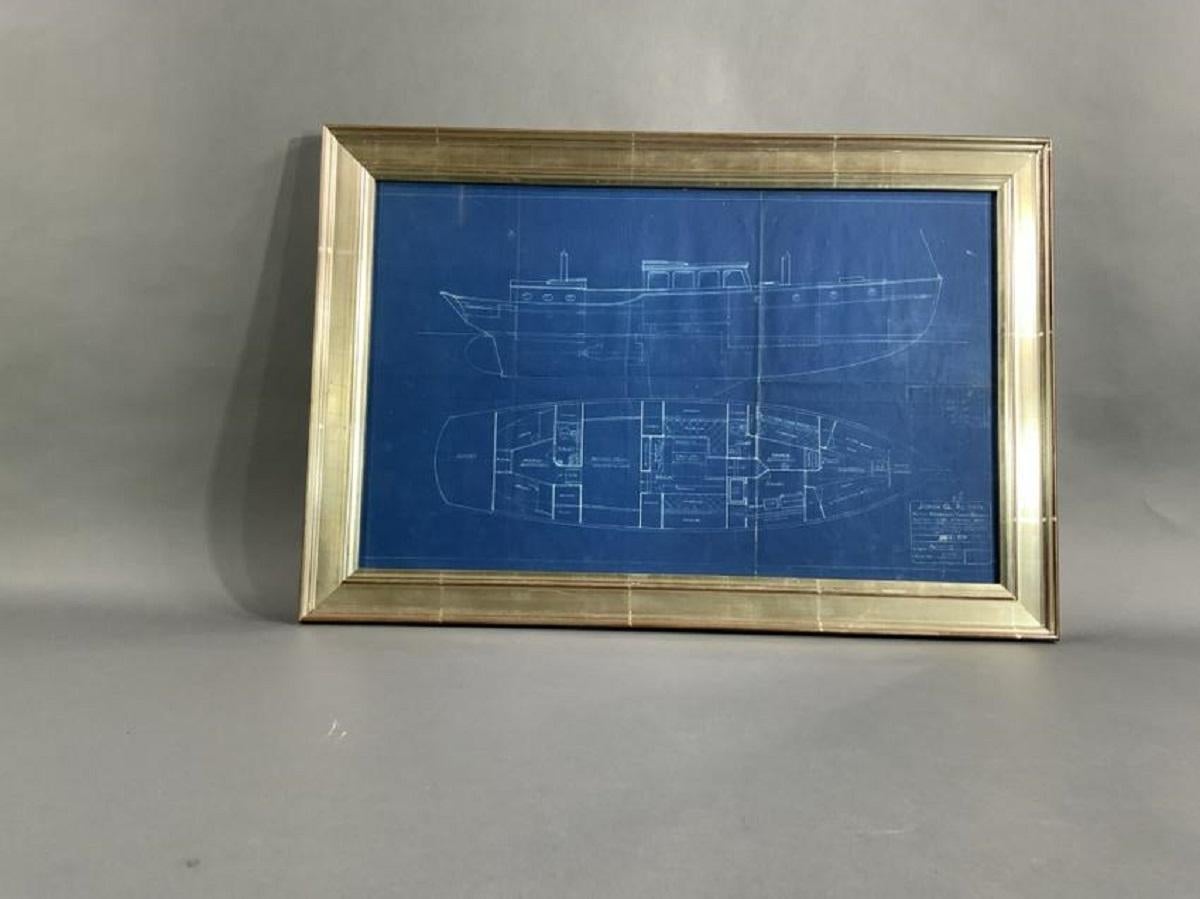 John Alden Blueprint, Jan 14 1929 In Excellent Condition For Sale In Norwell, MA