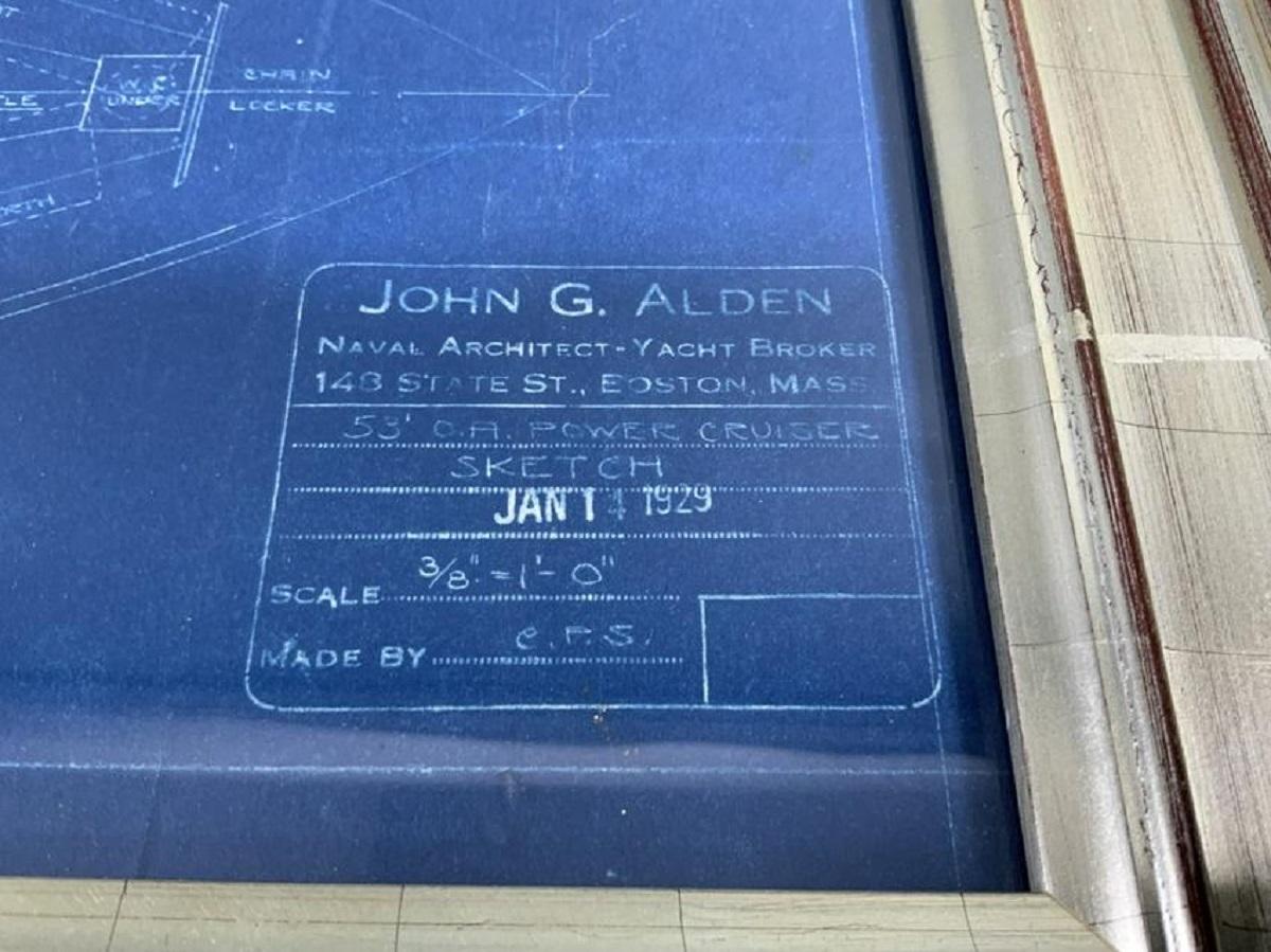 Paper John Alden Blueprint, Jan 14 1929 For Sale