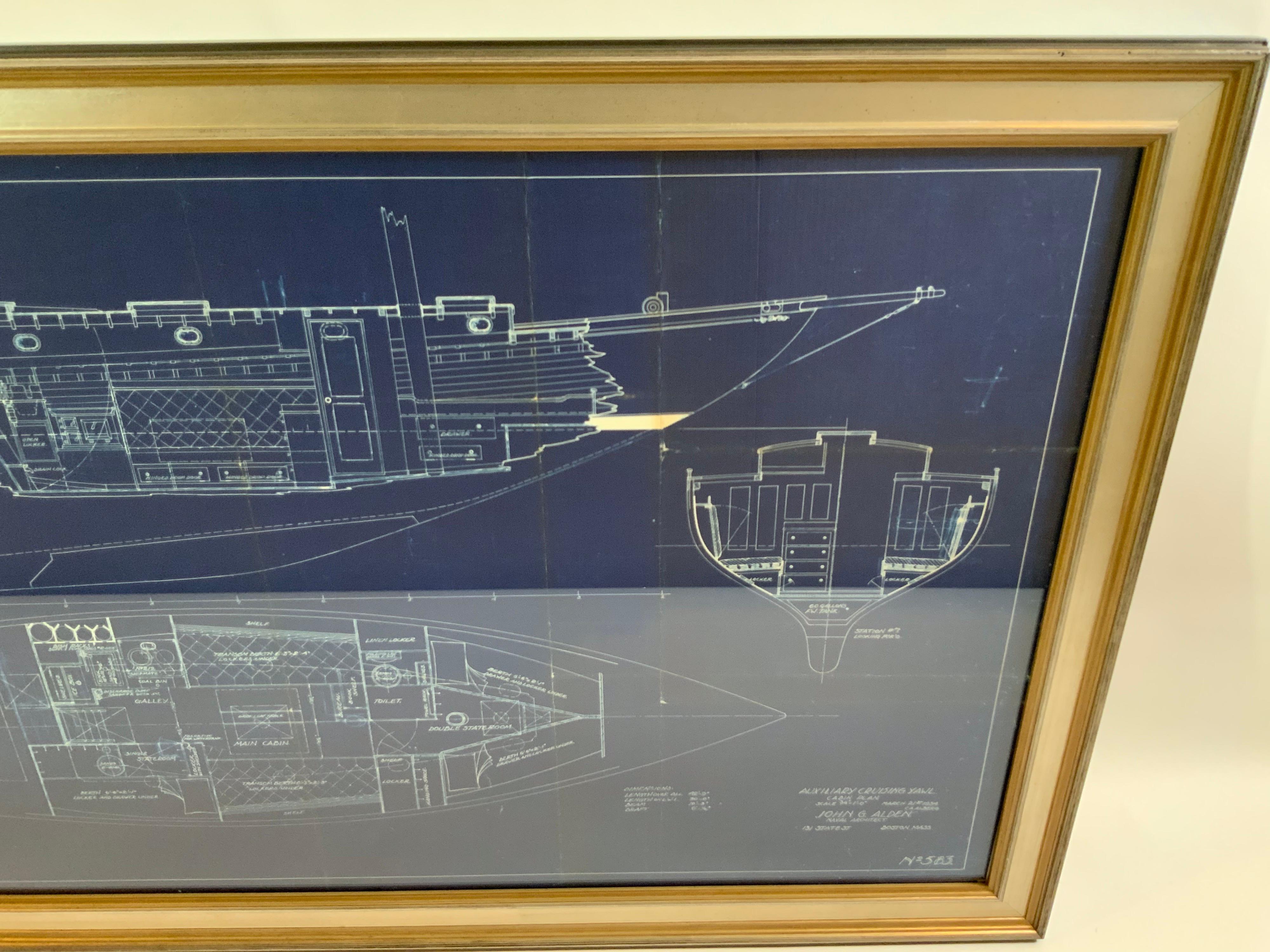 Blueprint Nr. 583 einer kreuzförmigen Kreuzfahrtsegel von John Alden im Angebot 3