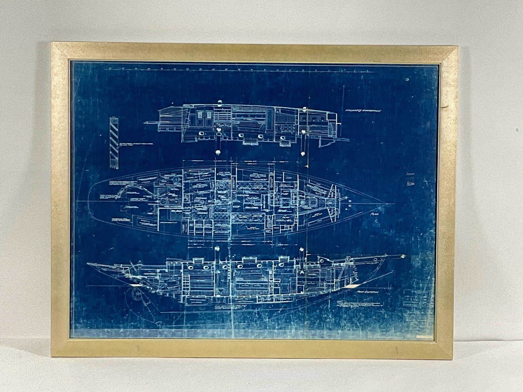 Américain Blueprint du yacht John Alden en vente