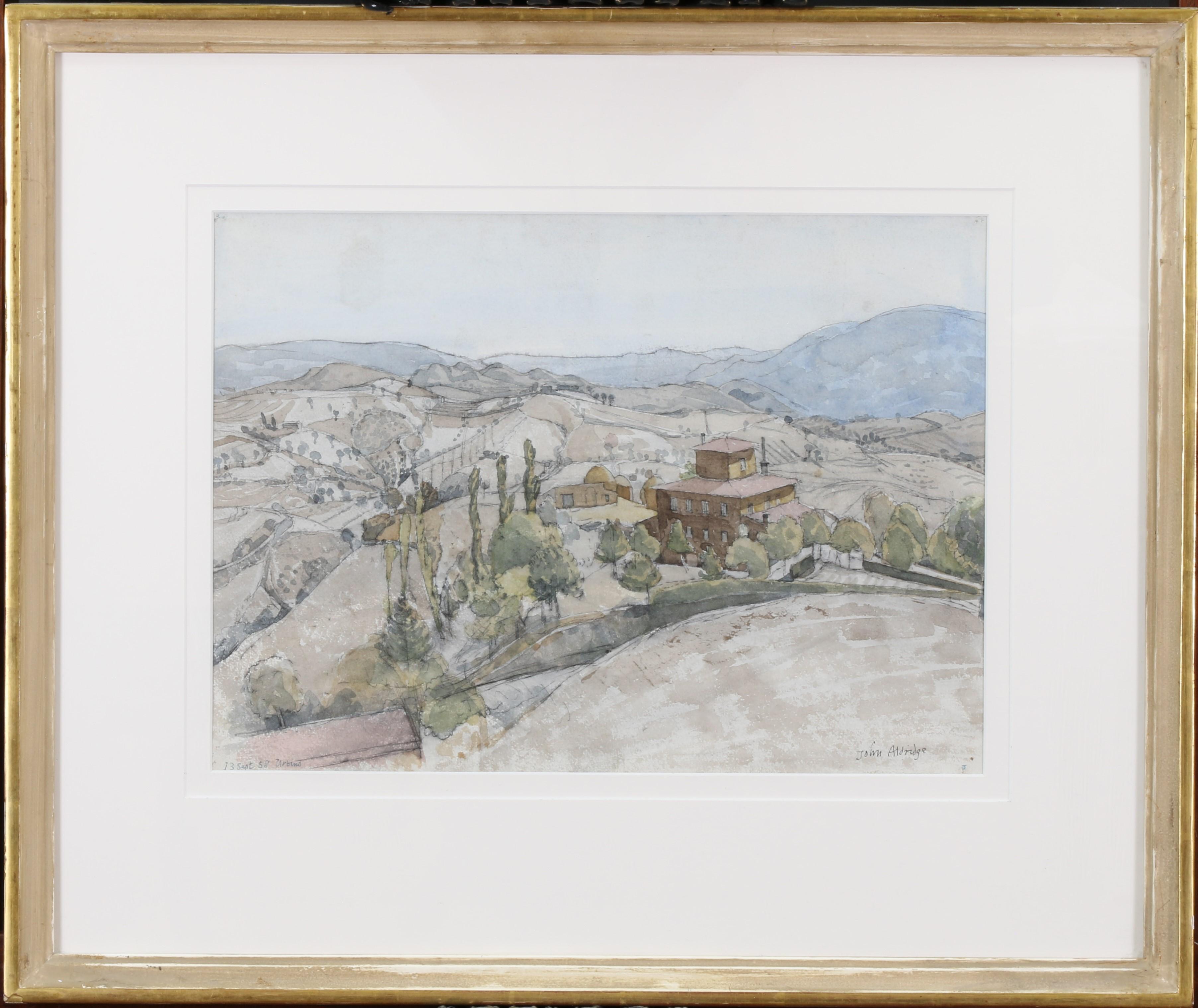 John Aldridge Landscape Painting - Urbino, Tuscany 