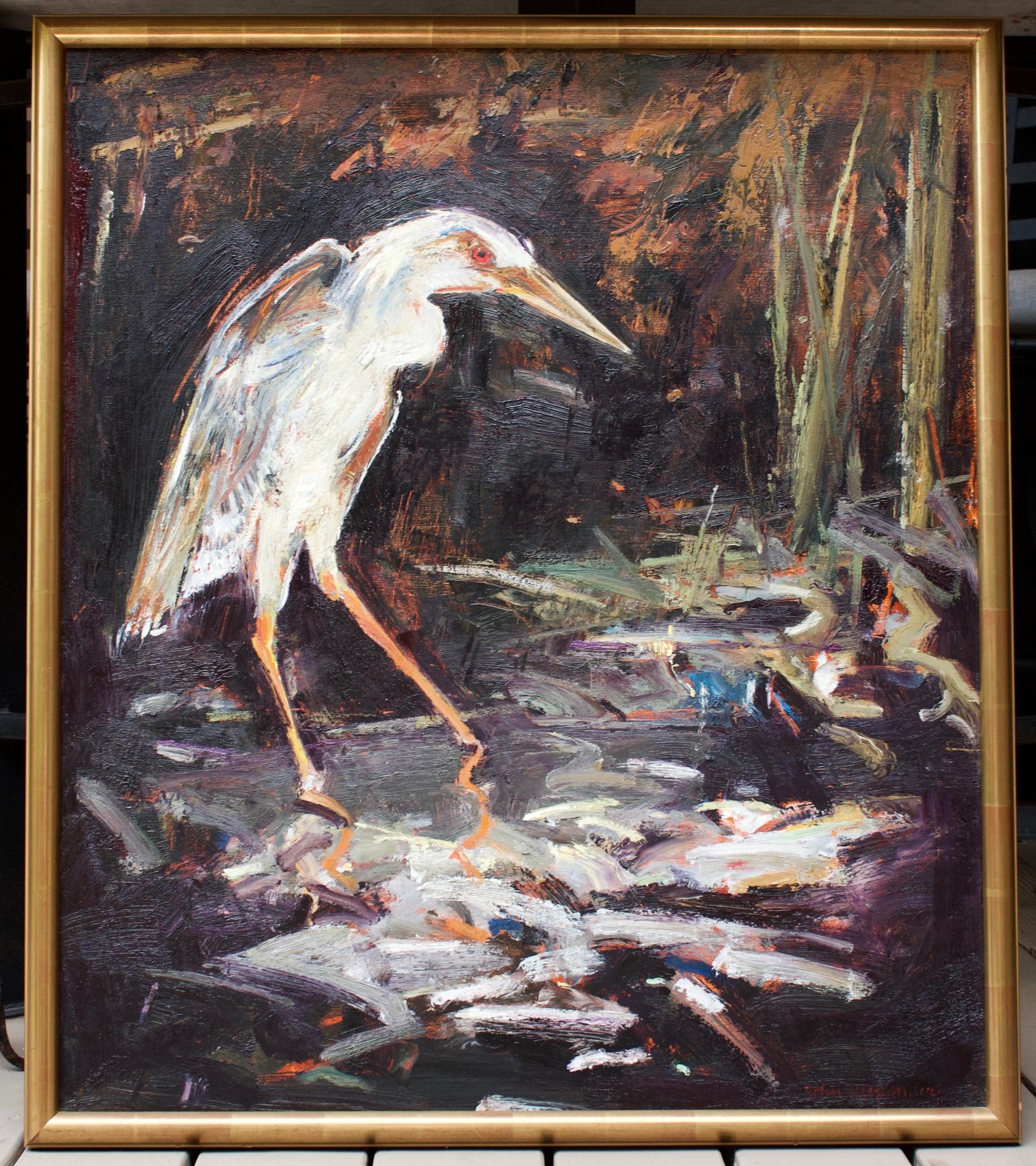 Night Heron Stalker - Painting by John Alexander
