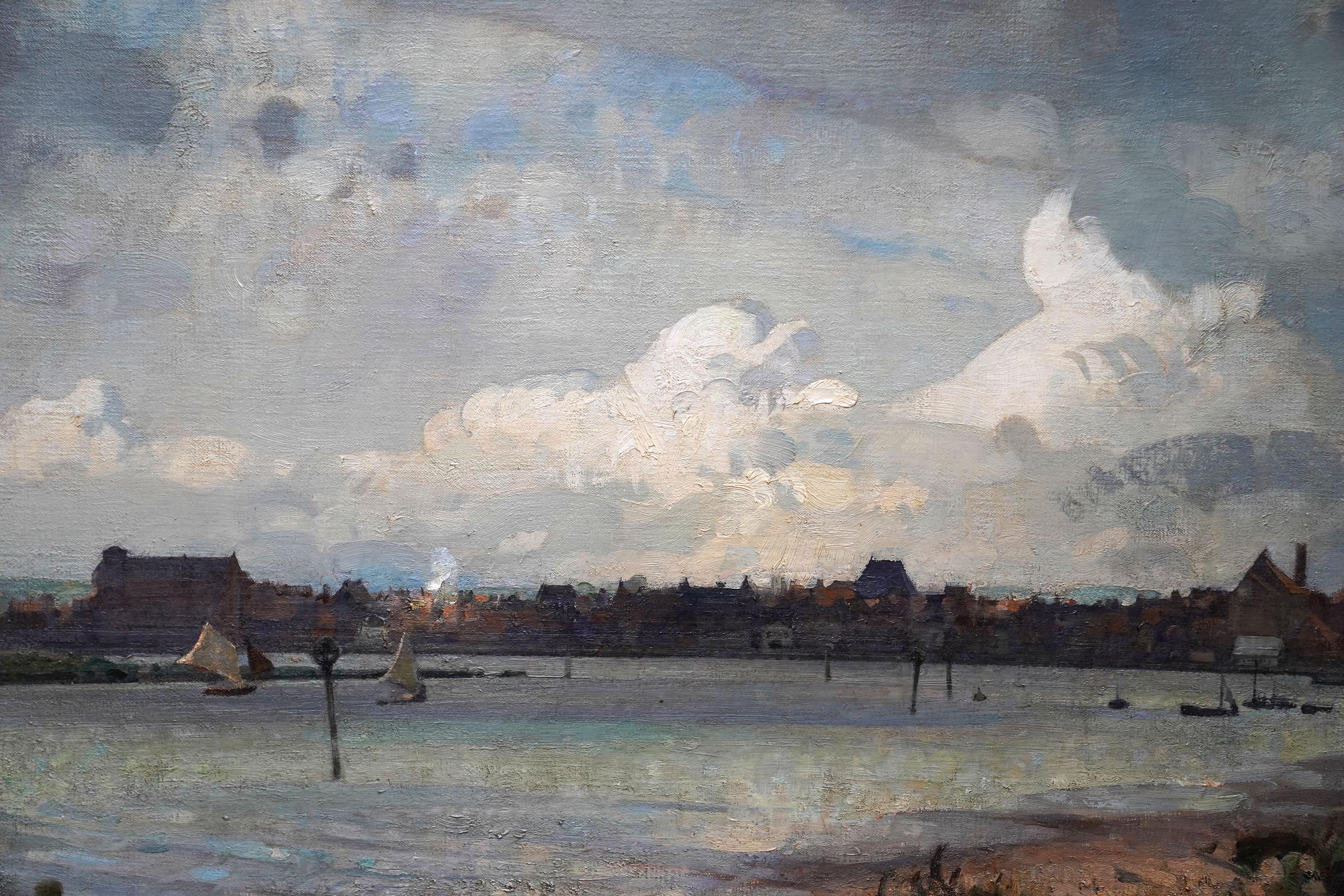 Wells Next the Sea, Norfolk Landscape - British Edwardian art coast oil painting - Impressionist Painting by John Alfred Arnesby Brown
