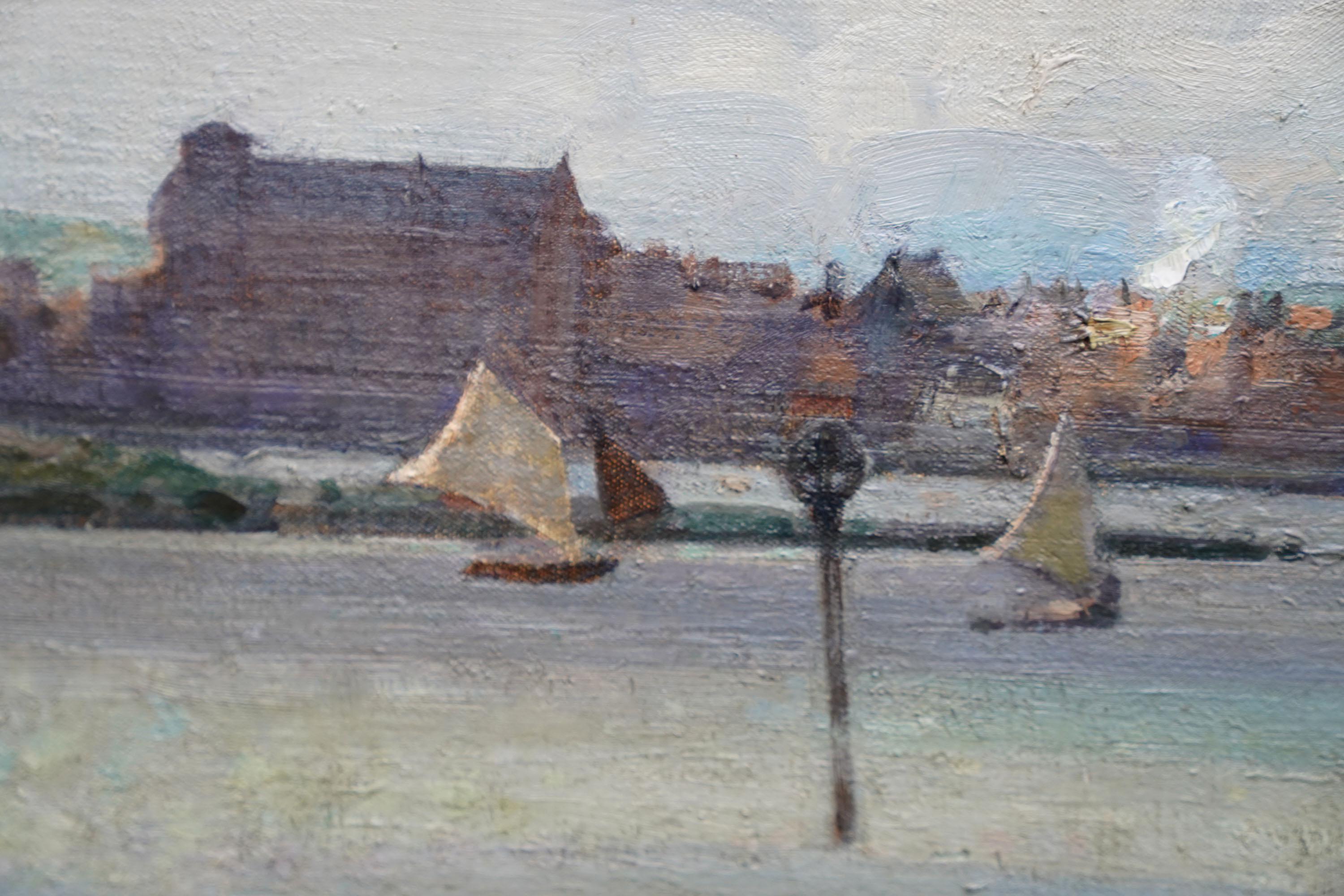 Wells Next the Sea, Norfolk Landscape - British Edwardian art coast oil painting For Sale 2