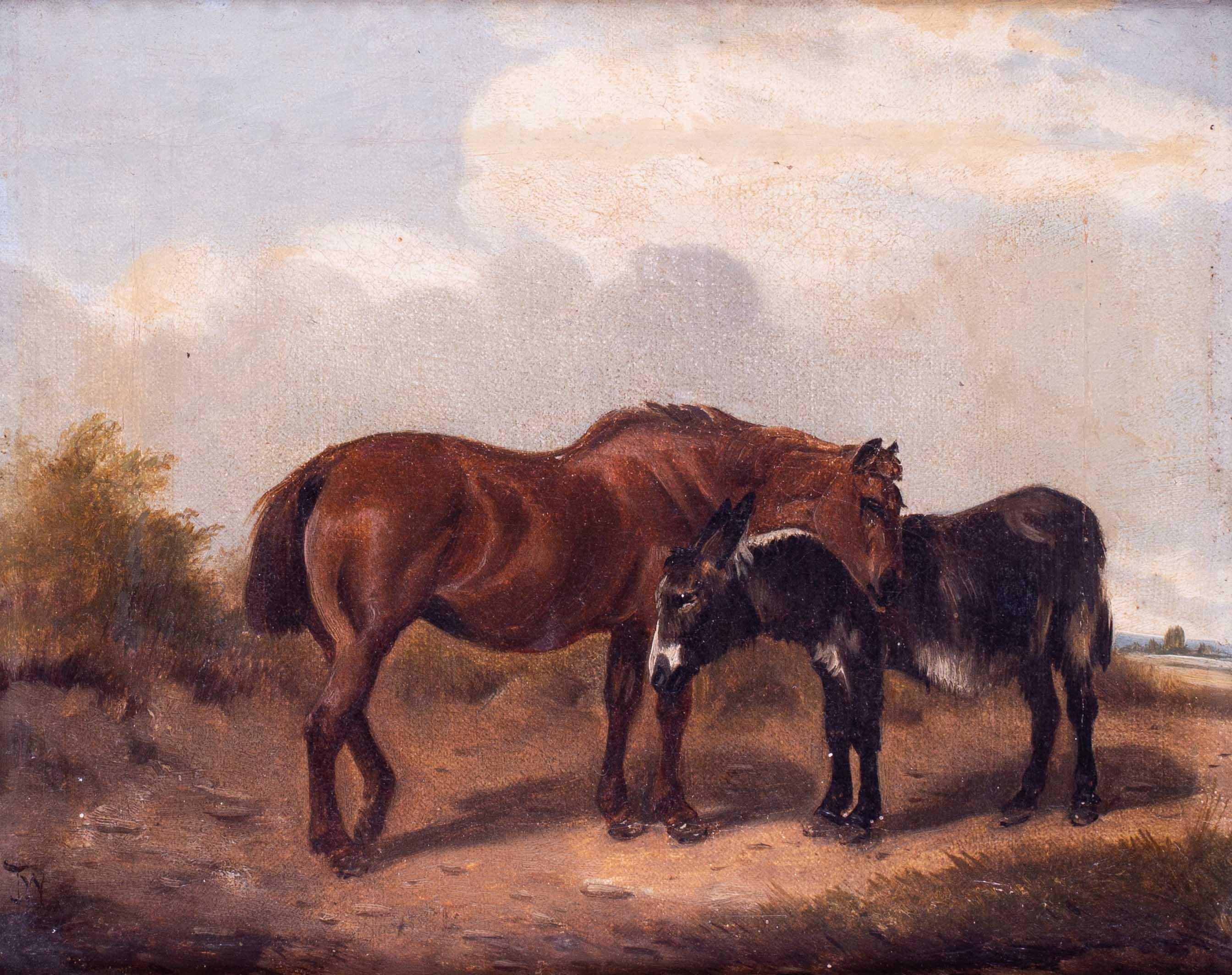 Two oil paintings of donkeys by John Alfred Wheeler 2