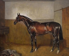 Horse portrait oil painting of the racehorse General Peace