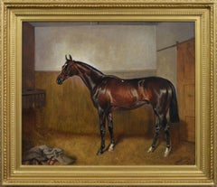 Horse portrait oil painting of the racehorse General Peace