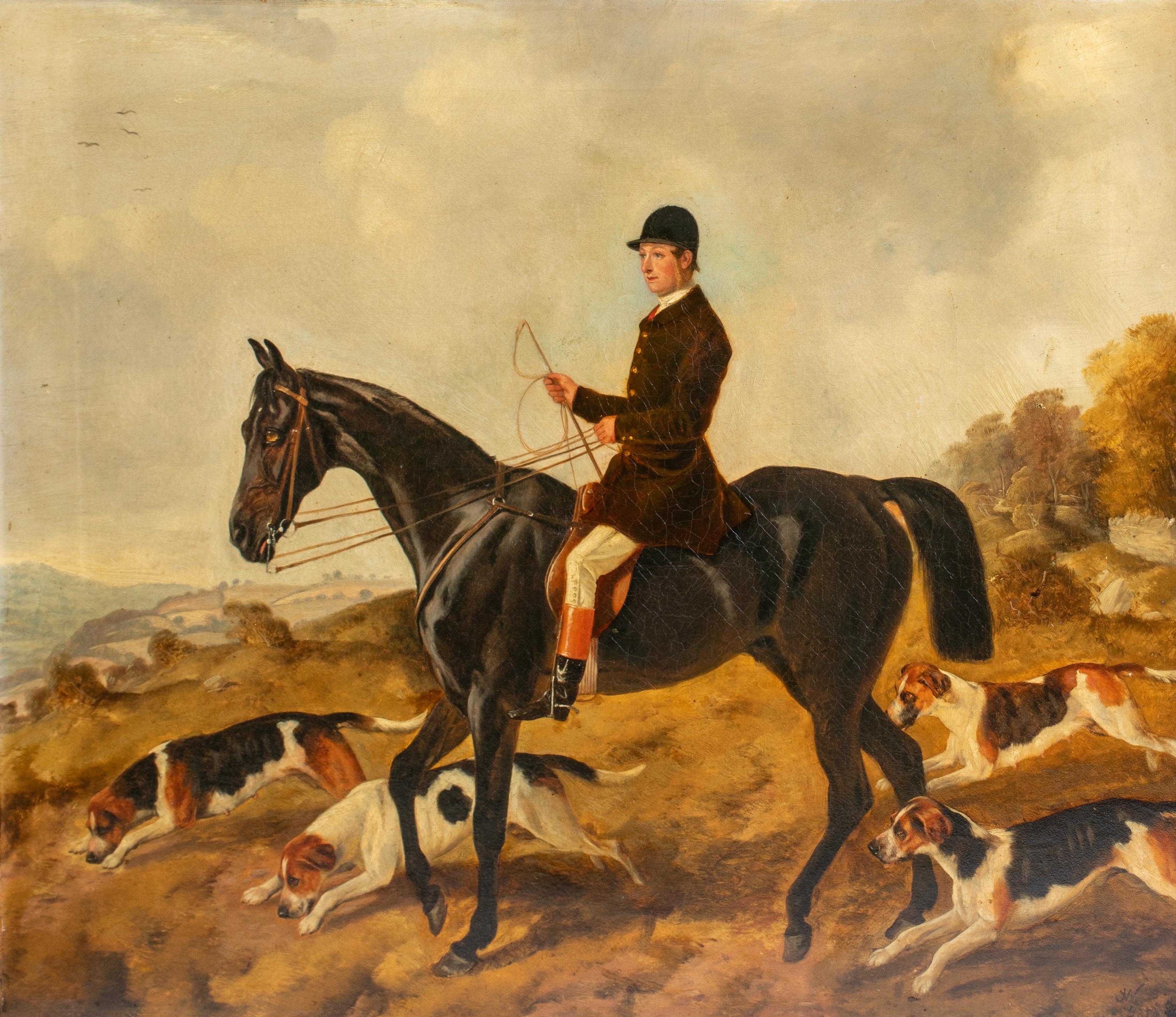 Portrait Of John West On Viscount Howard with the Foxhounds, 19th Century

by John Alfred Wheeler (1821-1903) to $40,000

Large 19th Century English hunting portrait of John West on Viscount Howard accompanied by the foxhounds, oil on canvas by John
