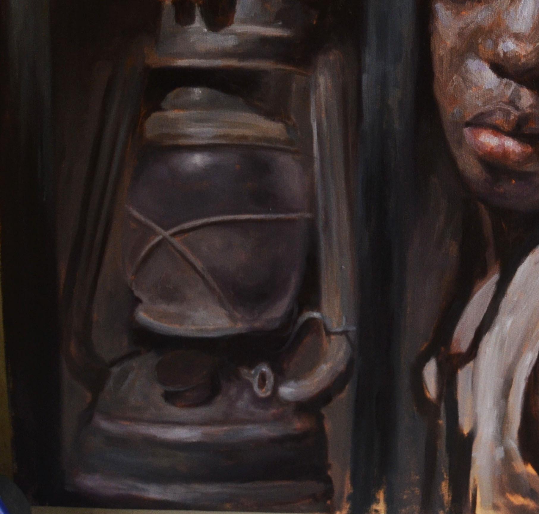 Better Tomorrow - 21° secolo, Contemporaneo, Ritratto figurativo, Arte dei bambini - Figurative Painting Nero di John Ali