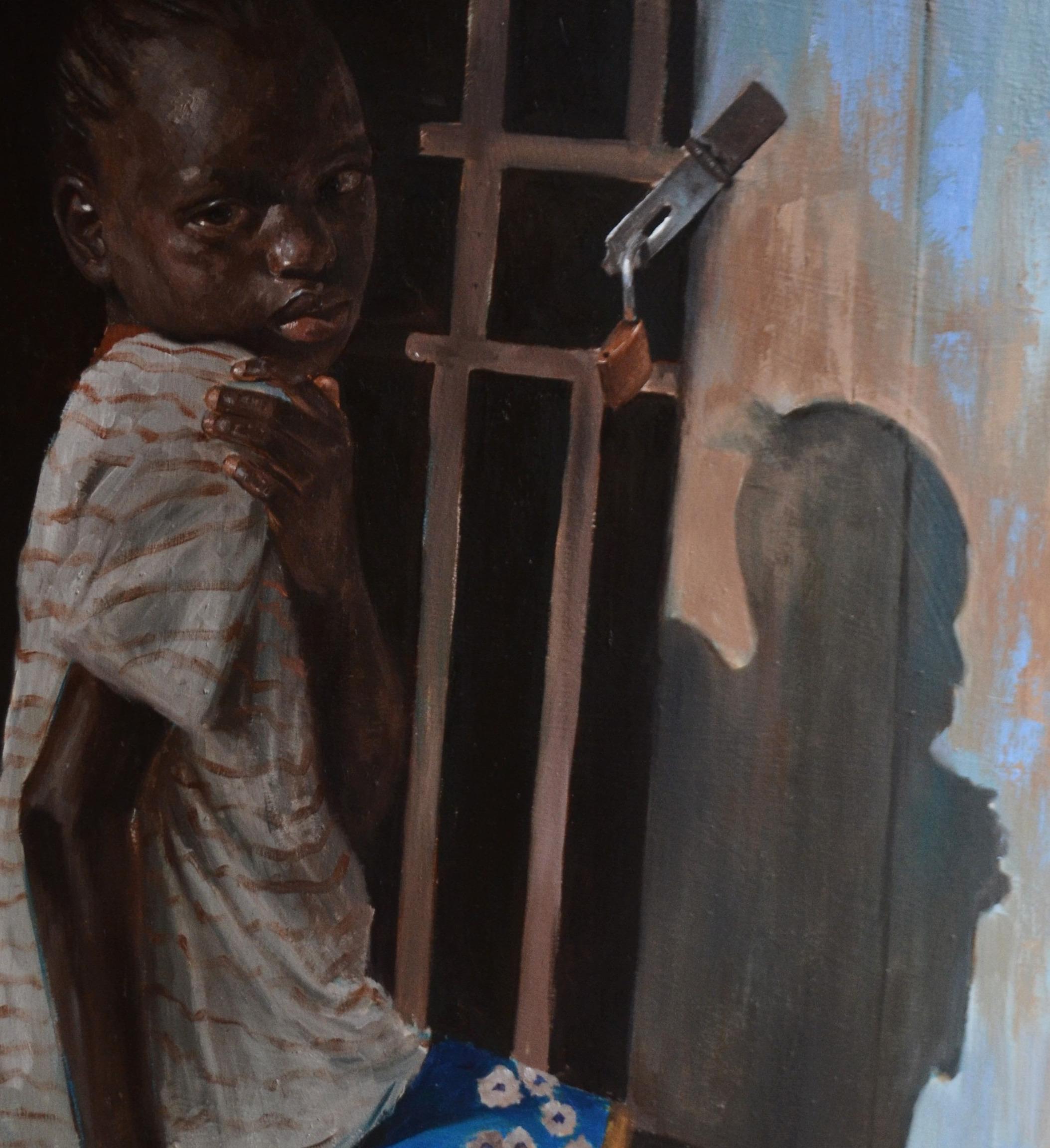 Strahl der Hoffnung 3 (Schwarz), Figurative Painting, von John Ali