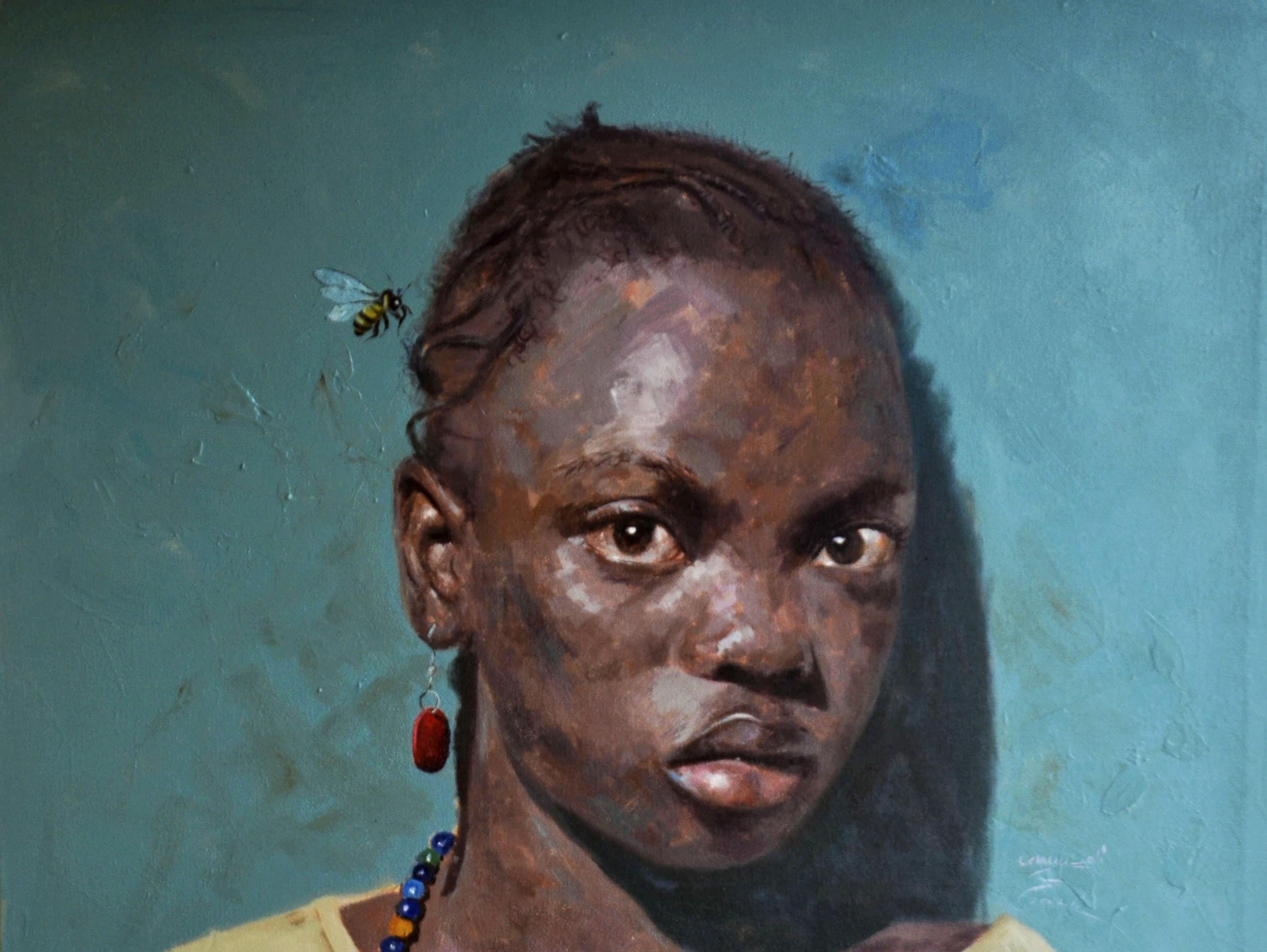 Renew - 21st Century, Contemporary, Figurative Portrait, Children Art, Jewellery - Painting by John Ali