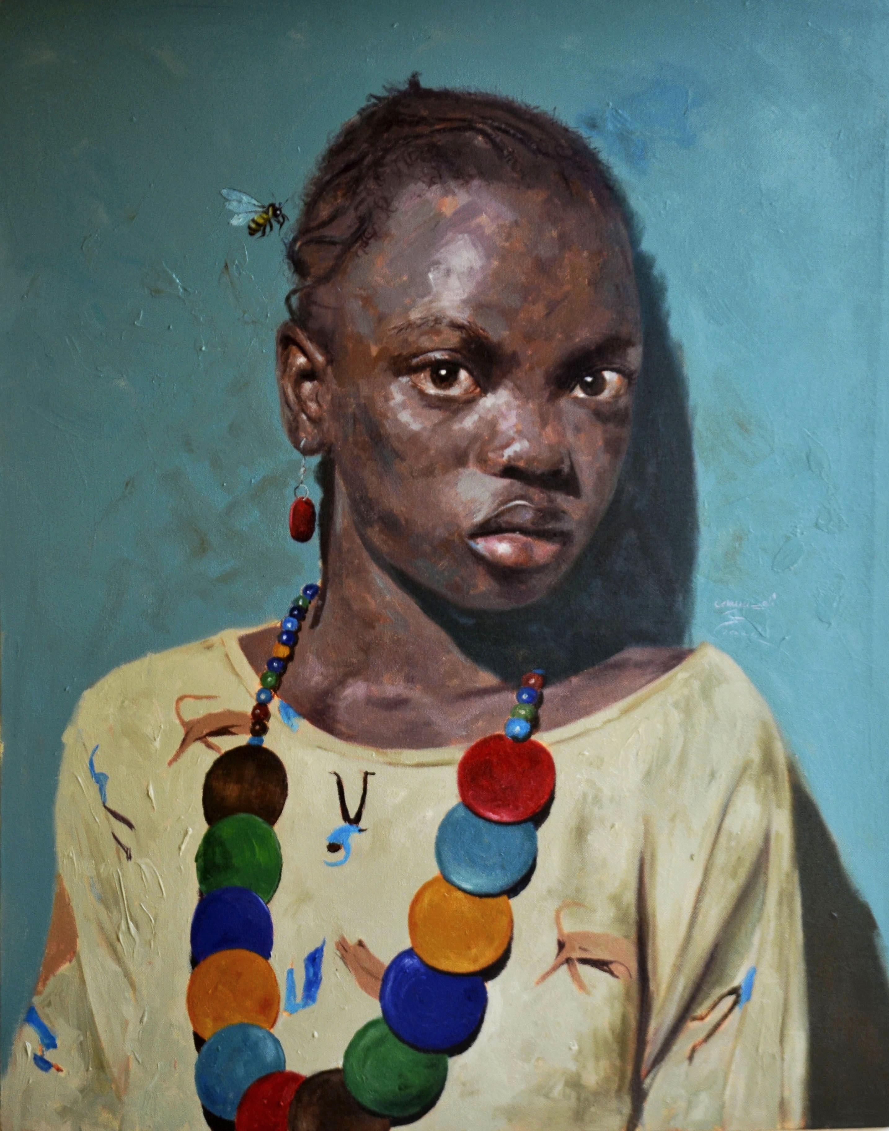 John Ali Figurative Painting - Renew - 21st Century, Contemporary, Figurative Portrait, Children Art, Jewellery