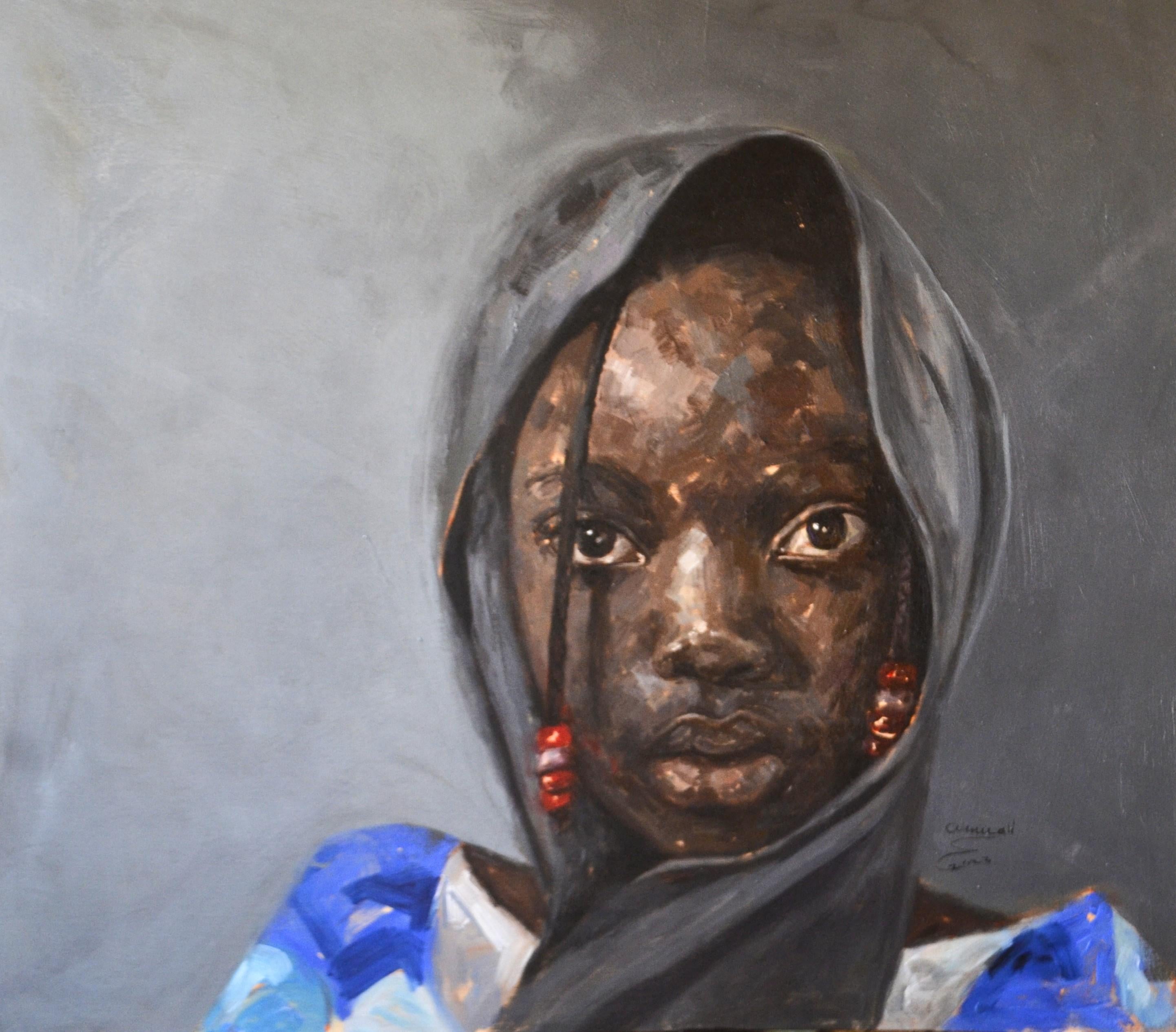 Portrait Painting John Ali - Impression de verticalité