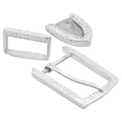 John Allen Woodward Hammered Sterling Silver Belt Set