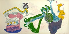 1960's California Pop Art Abstrakter Expressionist LA Lithographie "Über Frauen"