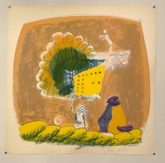 Lithographie de John Altoon, expressionniste abstrait et pop art californien, LA (A propos des femmes)