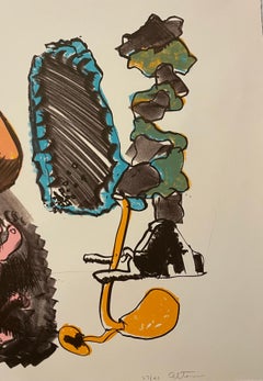 Grande lithographie de John Altoon, expressionniste abstrait et pop art californien des années 1960, LA