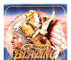 Original Mel Brooks' Blazing Saddles, vintage US 1 sheet movie poster, on linen