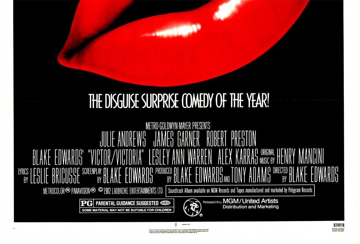Original Victor Victoria Leinen zurück 1982 Jahrgang Filmplakat (Amerikanische Moderne), Print, von John Alvin
