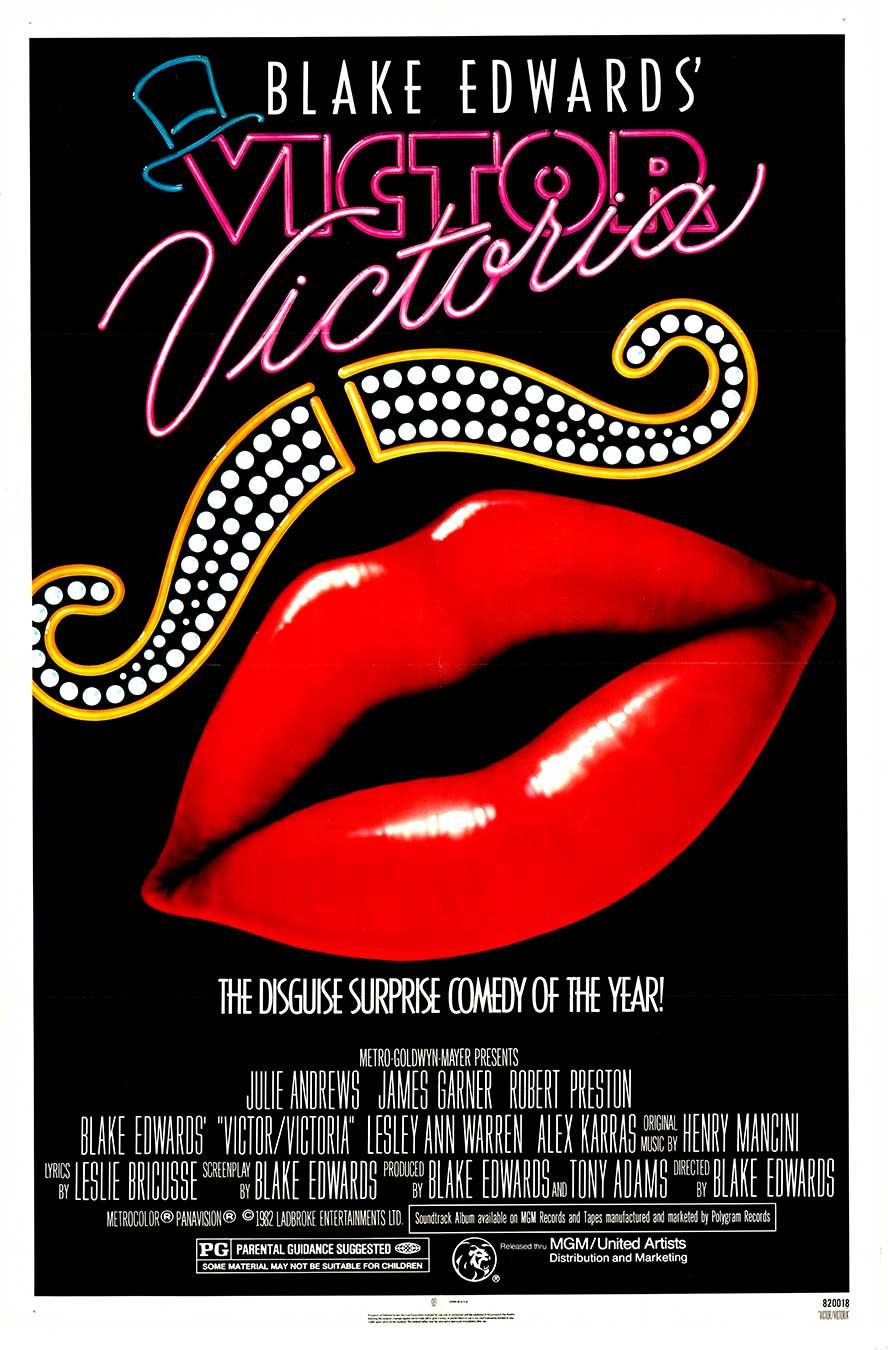 Poster cinematografico d'epoca originale di Victor Victoria con supporto in lino del 1982