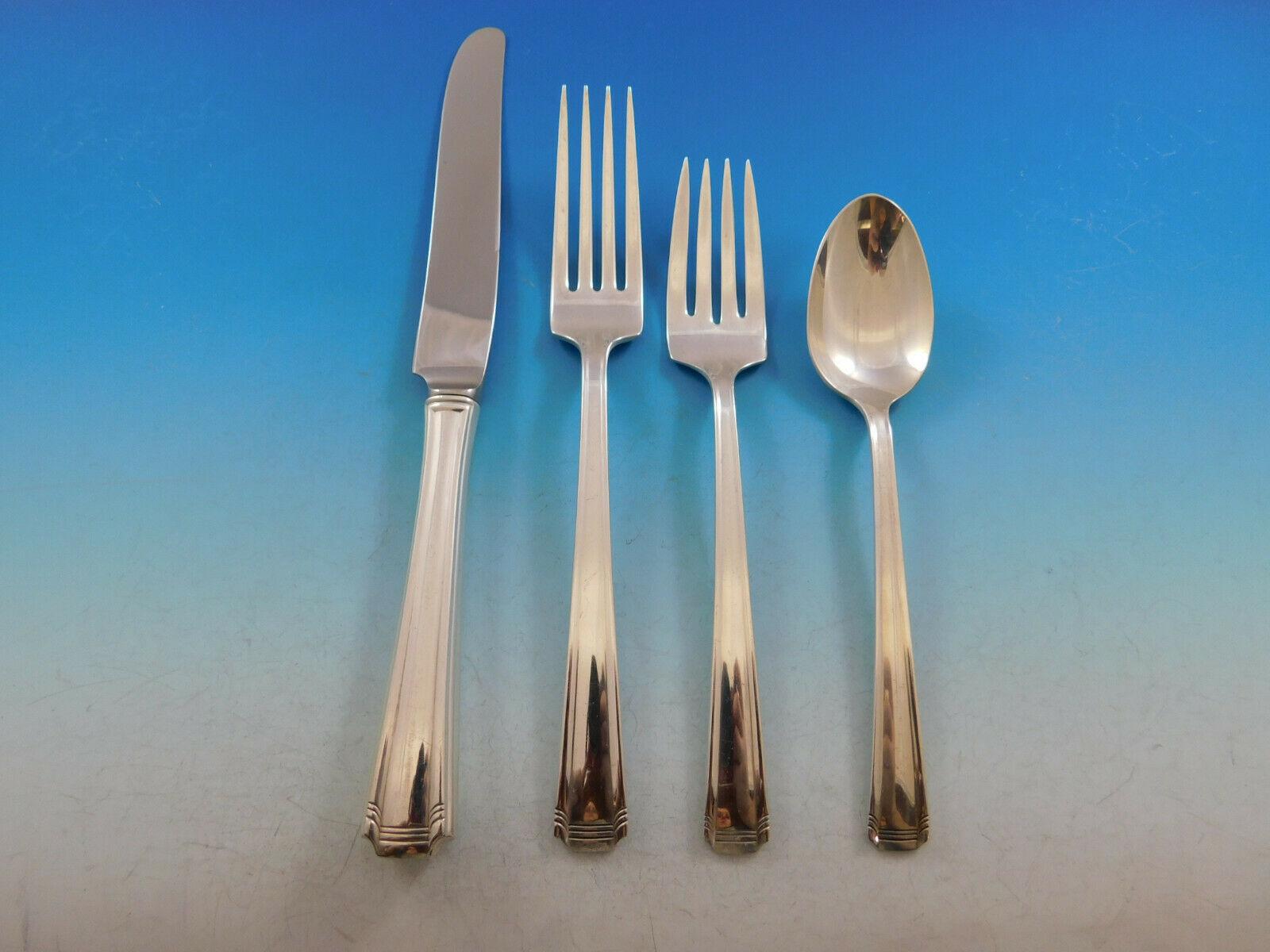 John and Priscilla by Westmorland Sterling Silver Flatware Set 12 Service 78 Pcs In Excellent Condition For Sale In Big Bend, WI