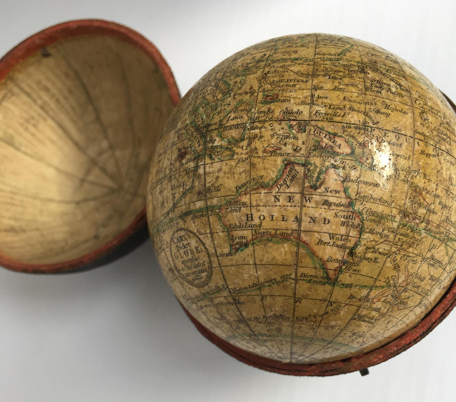 18th Century English Pocket Globe by John and William Cary, 1791 1