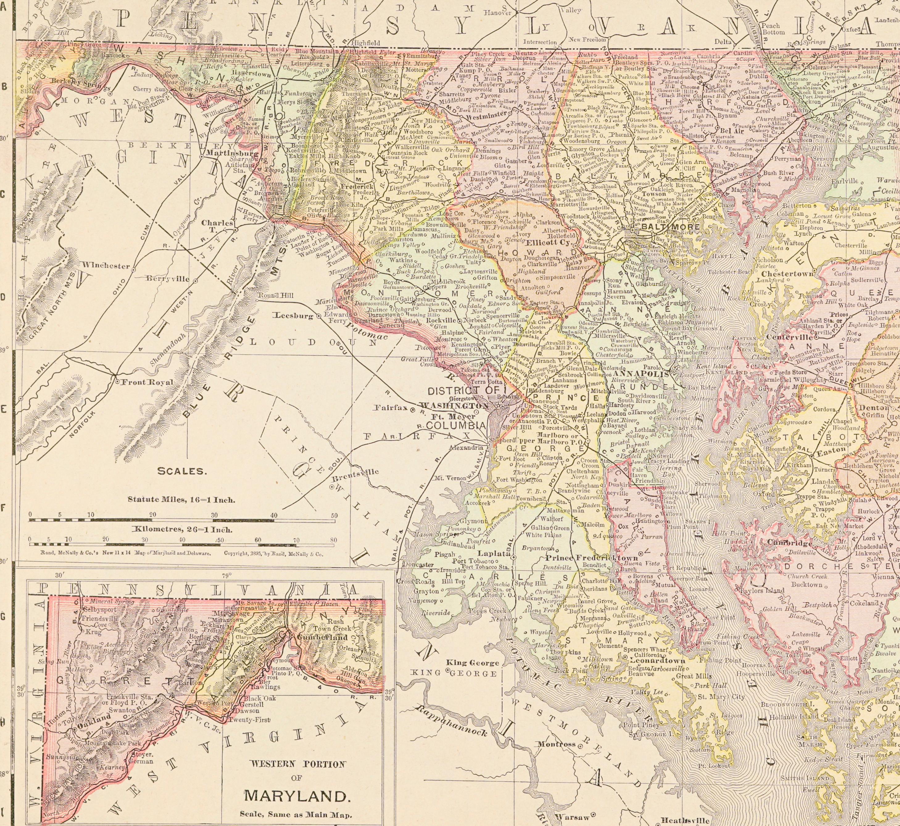 map of maryland and delaware