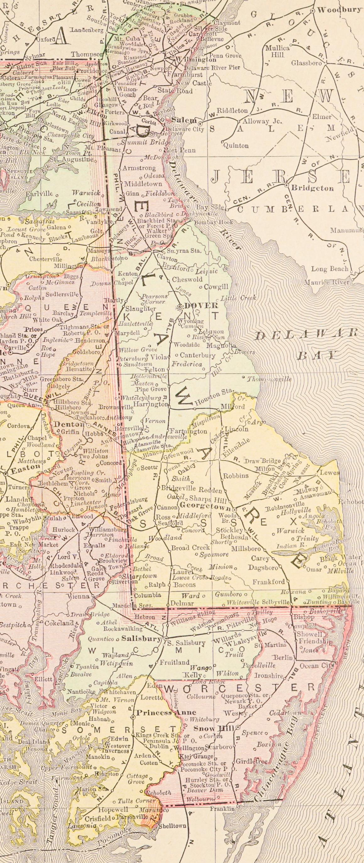 map delaware maryland