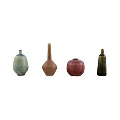John Andersson for Höganäs, Four Miniature Vases in Glazed Ceramics, 1970s