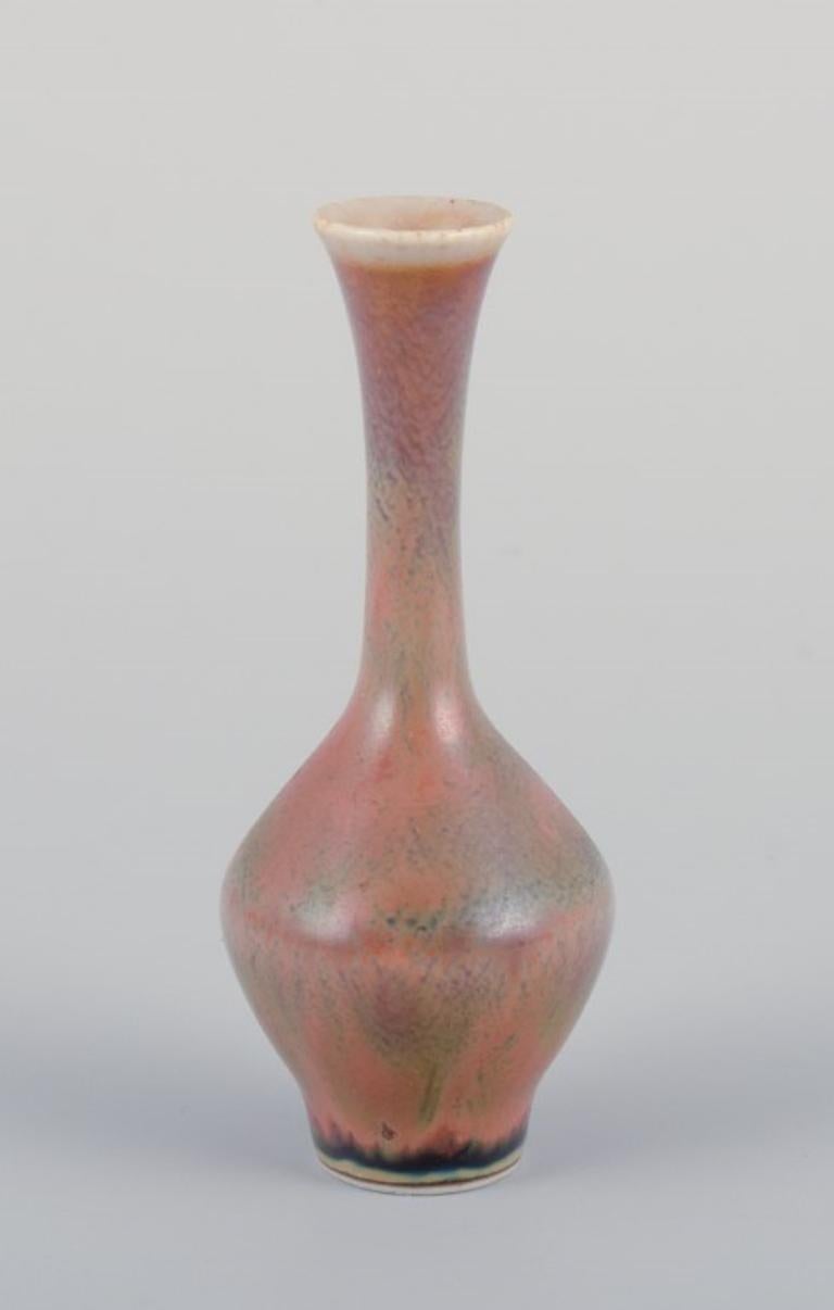 Glazed John Andersson for Höganäs, Sweden. Collection of six miniature ceramic vases For Sale