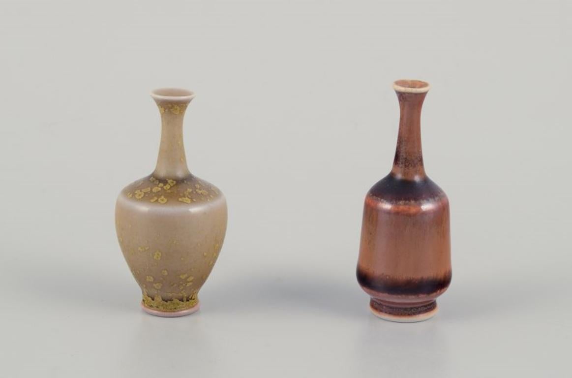 Swedish John Andersson for Höganäs, Sweden. Set of five unique miniature ceramic vases For Sale