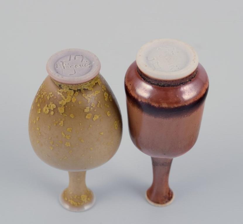 Ceramic John Andersson for Höganäs, Sweden. Set of five unique miniature ceramic vases For Sale