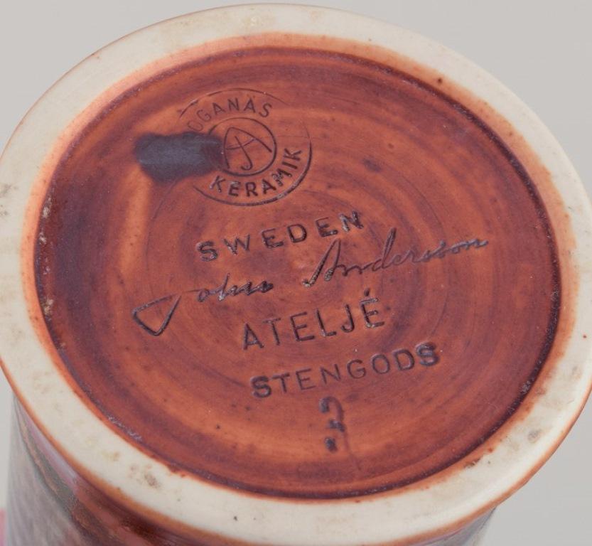 Ceramica John Andersson  per Höganäs, Svezia. Vaso in ceramica unico nel suo genere. Ca 1960 in vendita