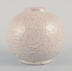 John Andersson for Höganäs, Sweden. Unique ceramic vase. Round shape