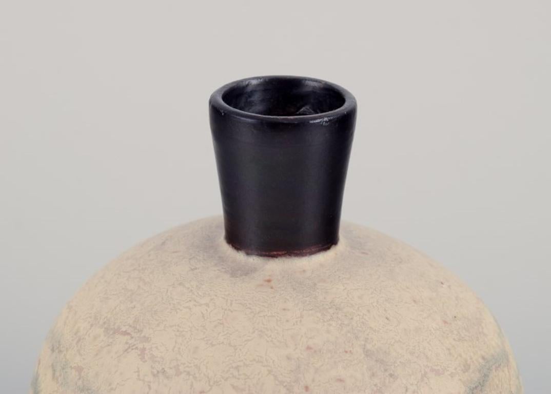 Glazed John Andersson for Höganäs, Sweden. Unique ceramic vase. Round shape For Sale