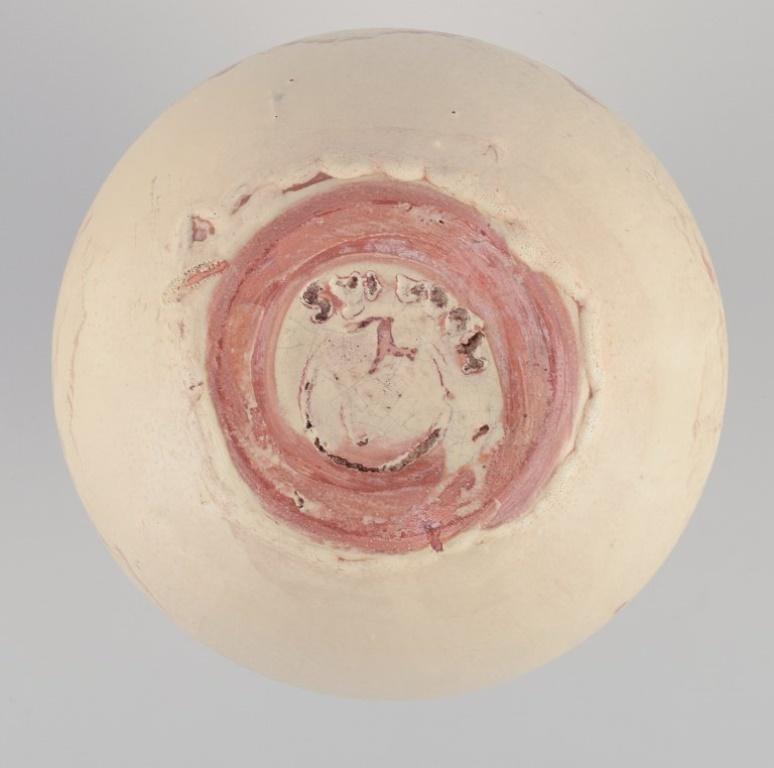 20th Century John Andersson for Höganäs, Sweden. Unique ceramic vase. Round shape For Sale